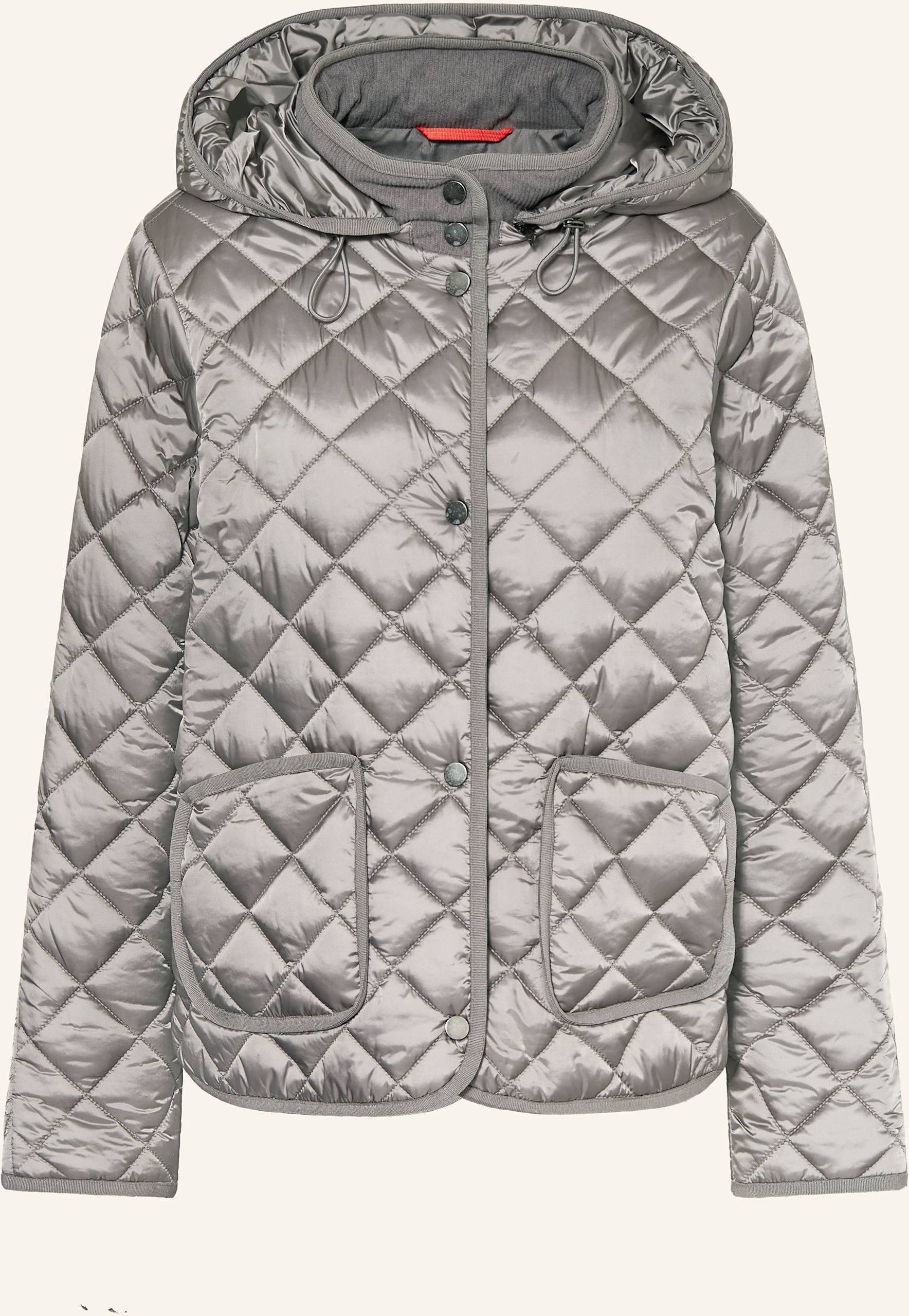 No.1 Como Steppjacke Quebec Mit Abnehmbarer Kapuze grau