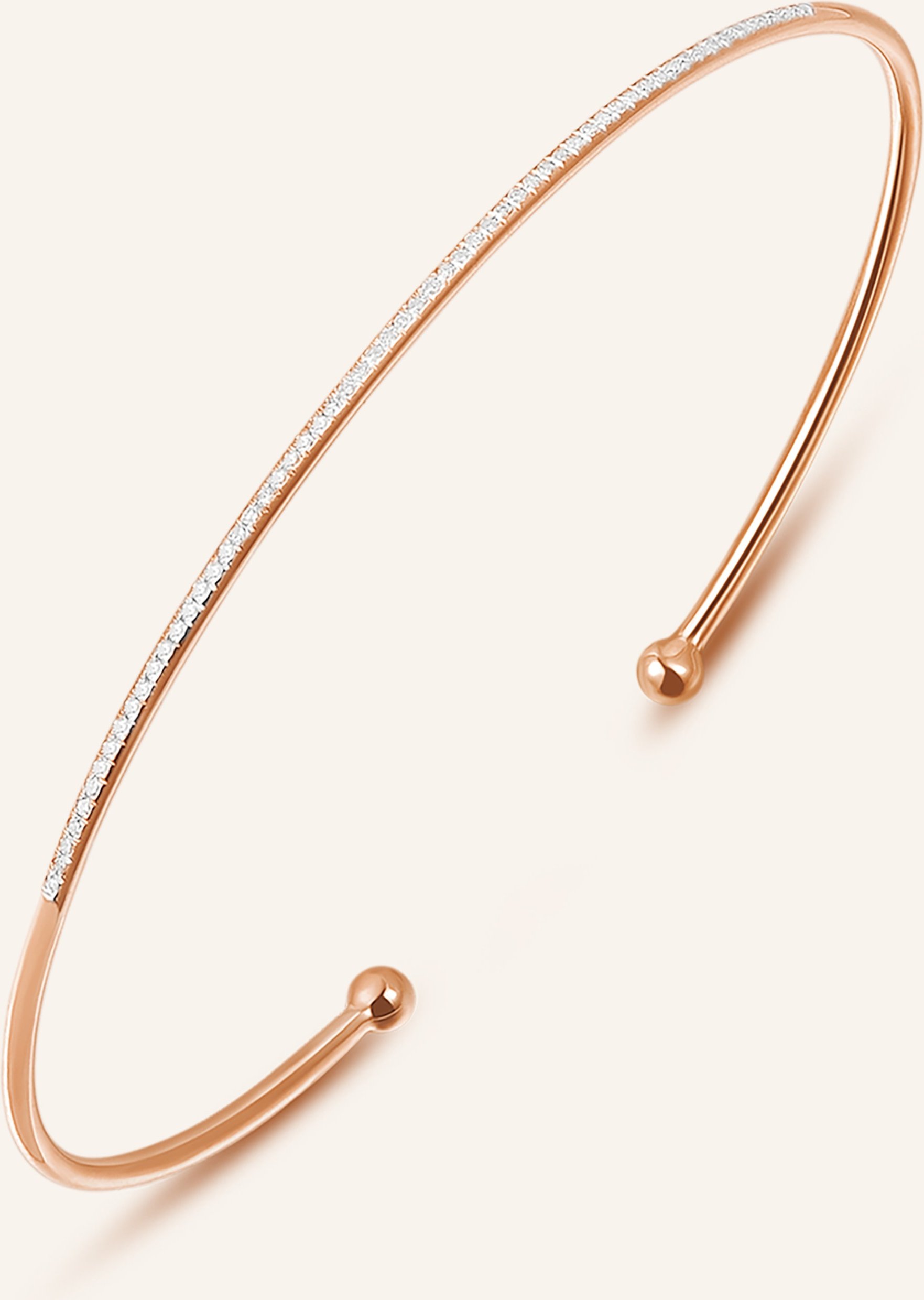 Leaf Armreif Circle Aus 18 Karat Roségold Mit Diamanten rosegold