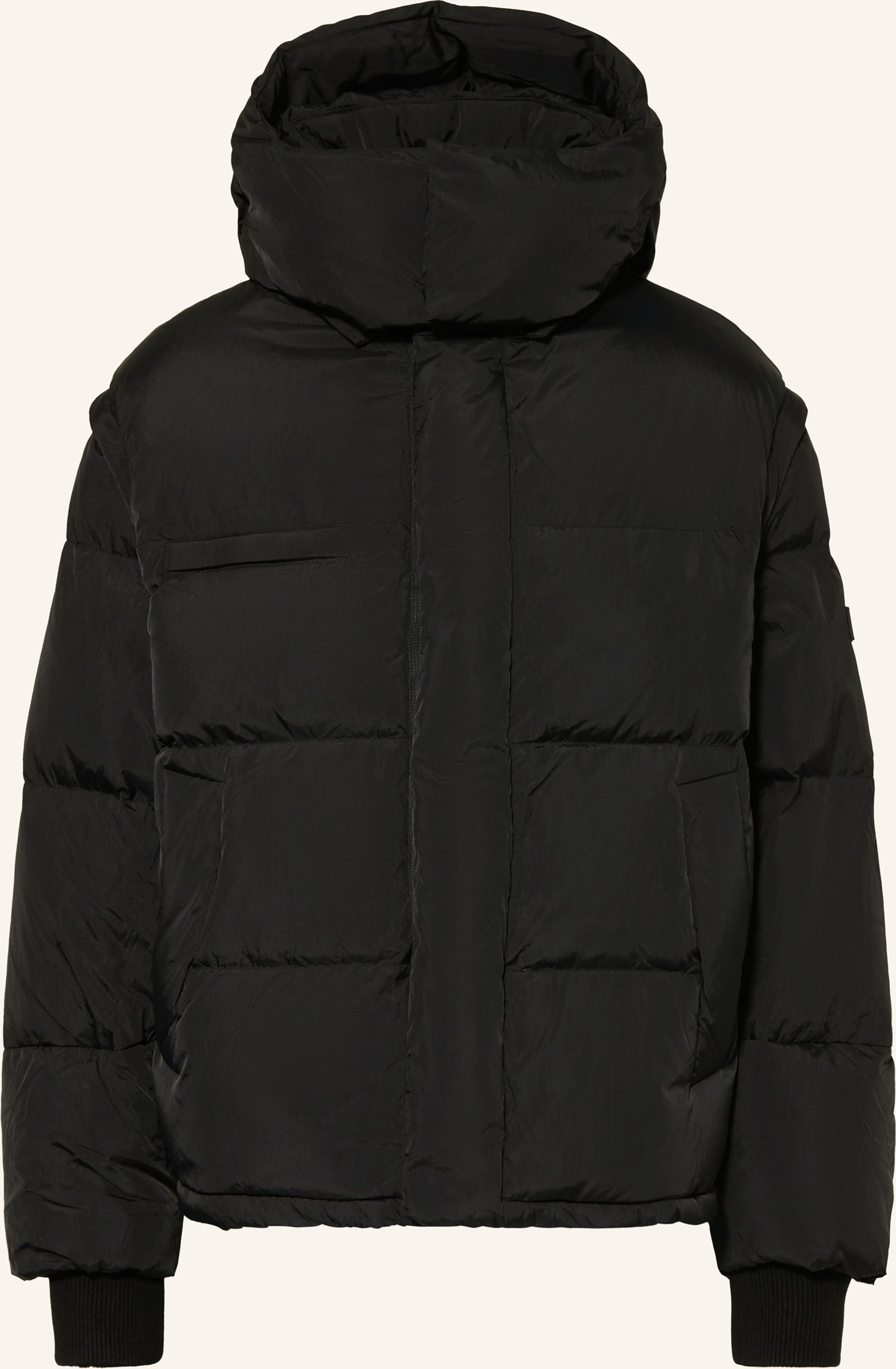 Wrstbhvr Oversized-Daunenjacke Dave v2 Mit Abnehmbaren Ärmeln Und Kapuze schwarz