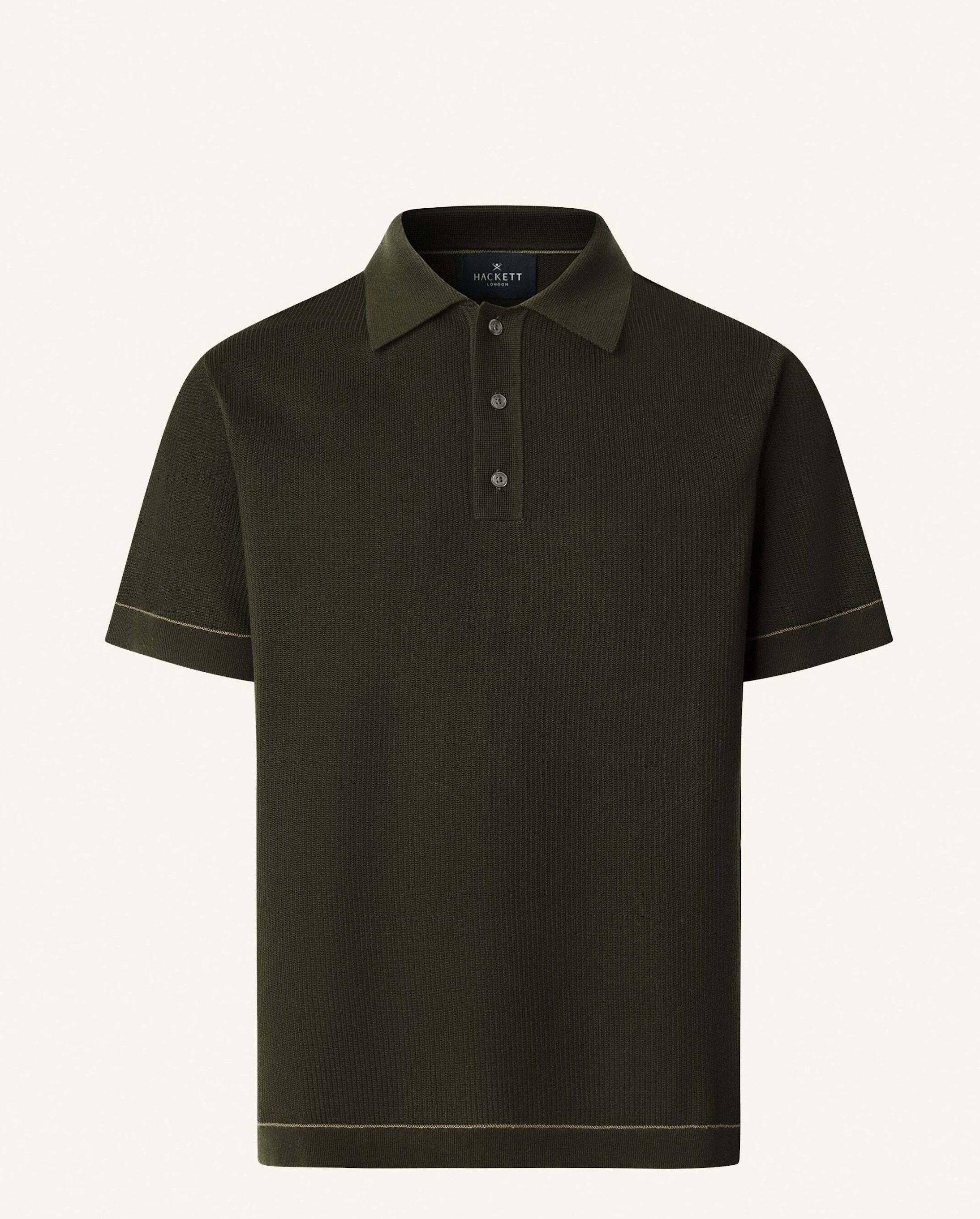 Hackett London Poloshirt Textured Knit Polo gruen