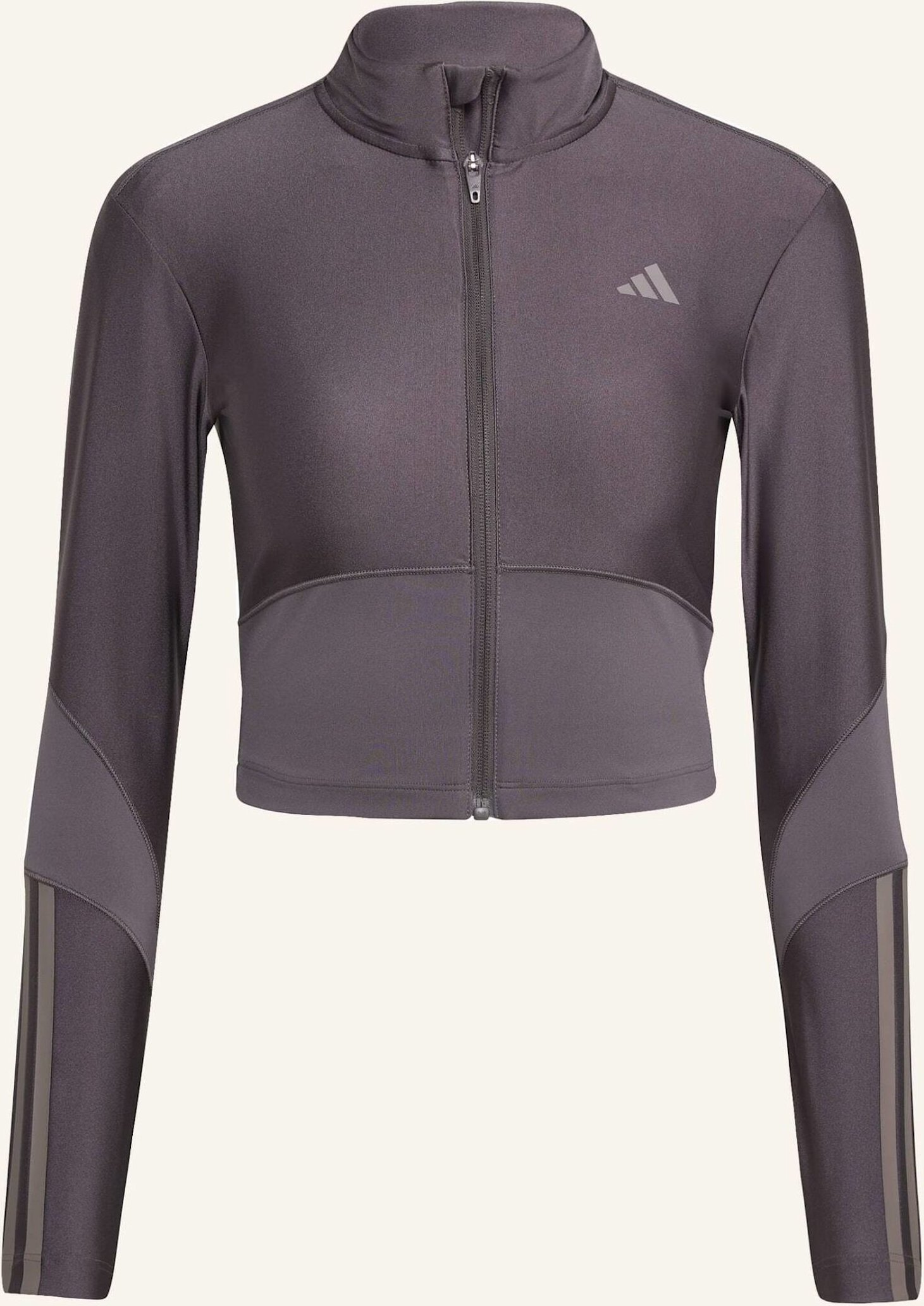 Thumbnail - Adidas Hyperglam Shine Jacke Mit Durchgehendem Reissverschluss grau
