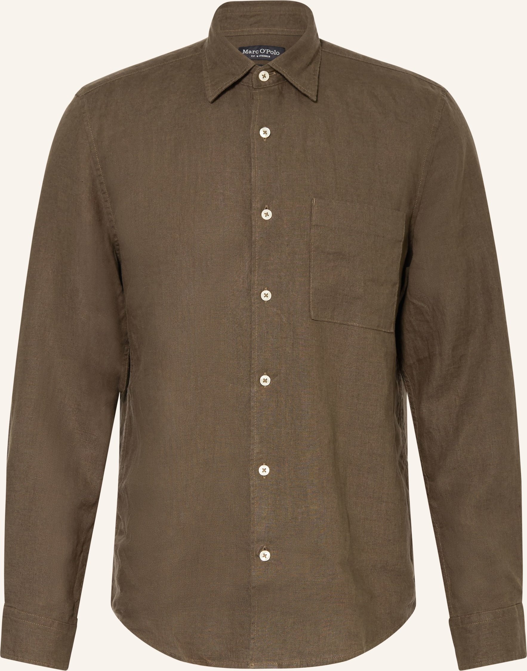 Marc O'polo Leinenhemd Regular Fit braun