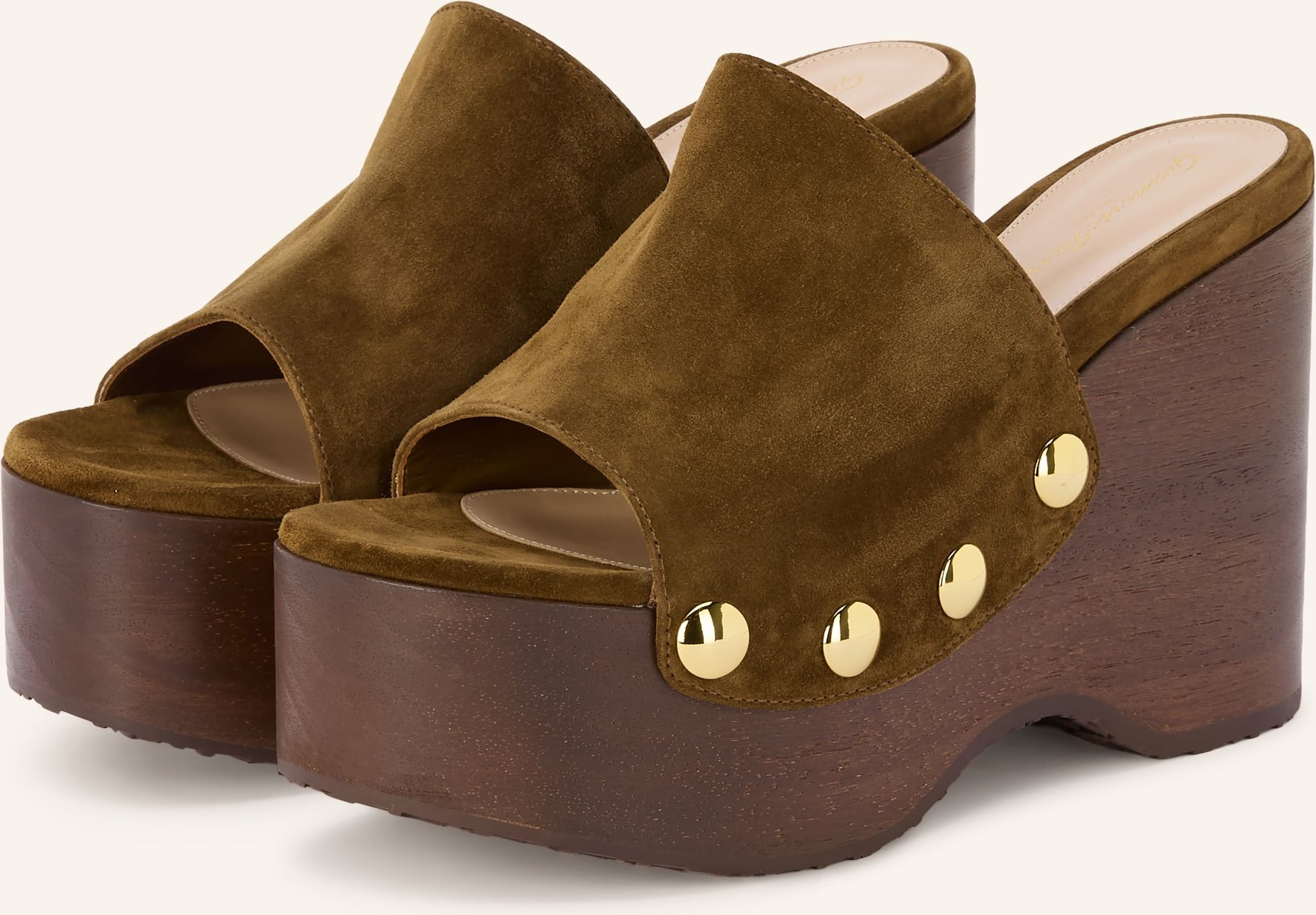 Gianvito Rossi Plateau-Wedges Camoscio Mit Nieten braun