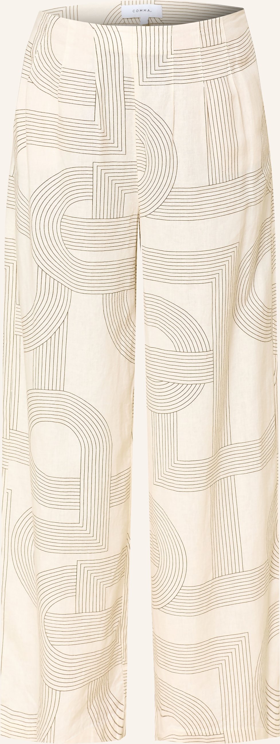 Comma Marlenehose Mit Leinen weiss