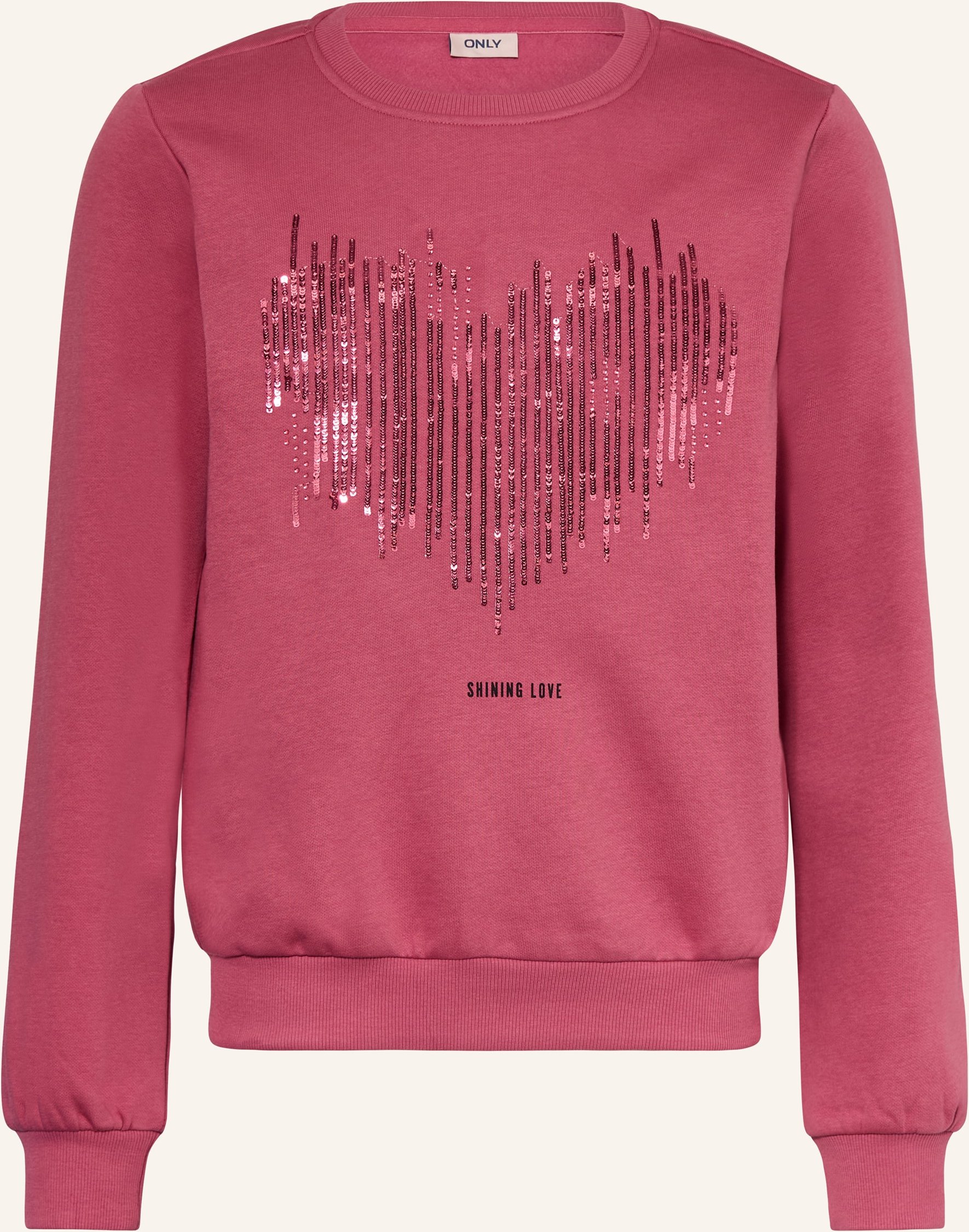 Only Sweatshirt Mit Pailletten pink
