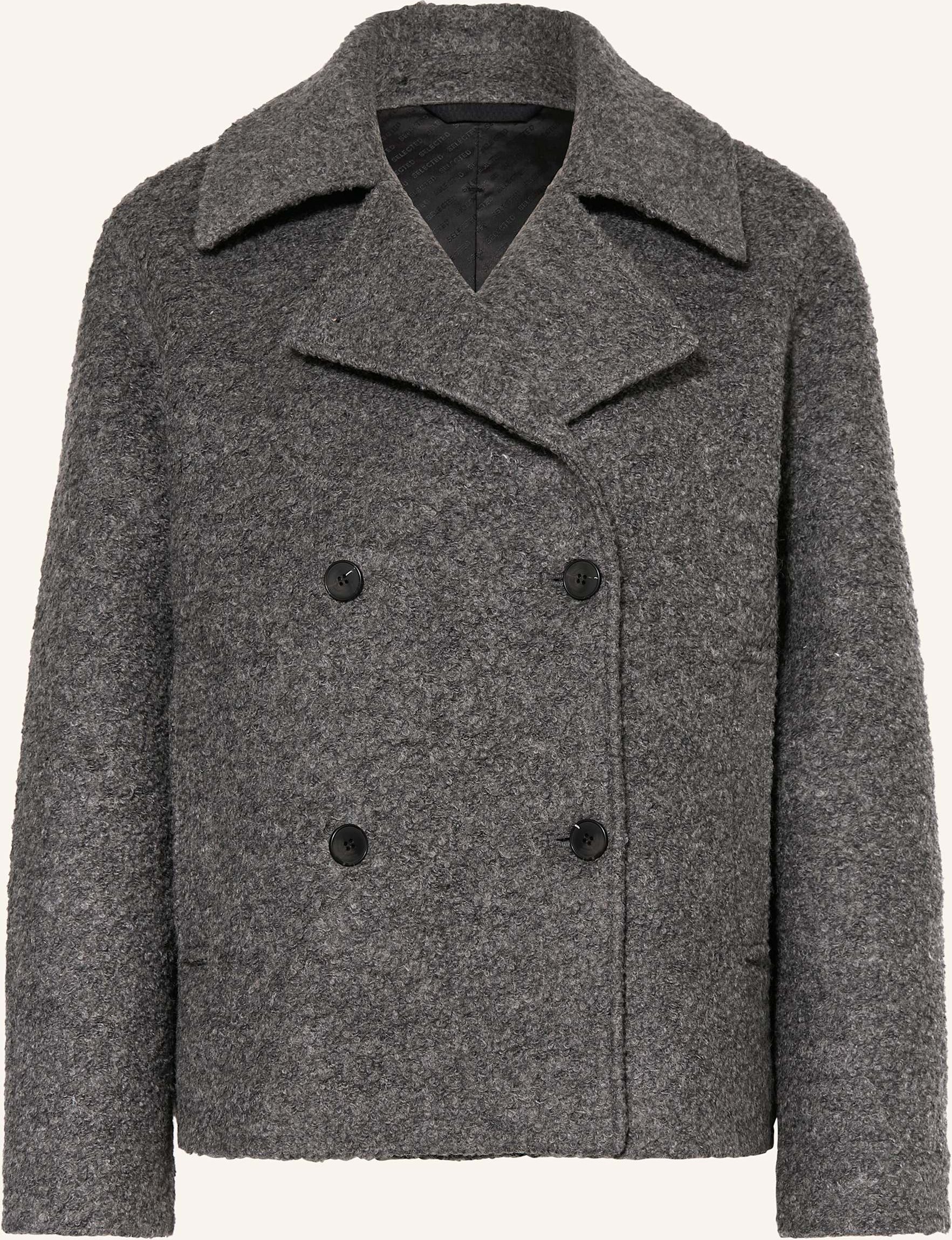 Thumbnail - Selected Femme Bouclé-Jacke grau