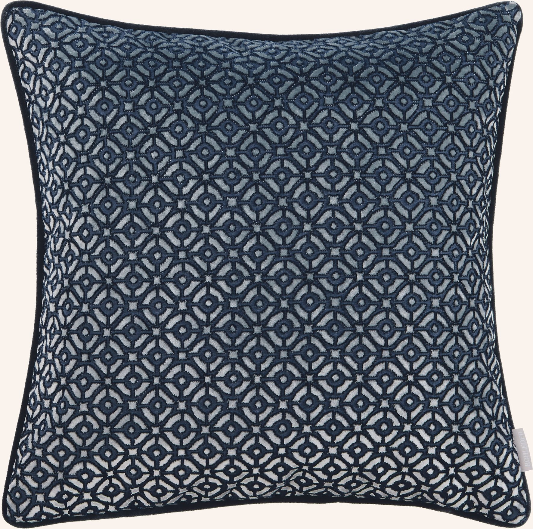 Rohleder Dekokissen Noble Mit Federfüllung blau