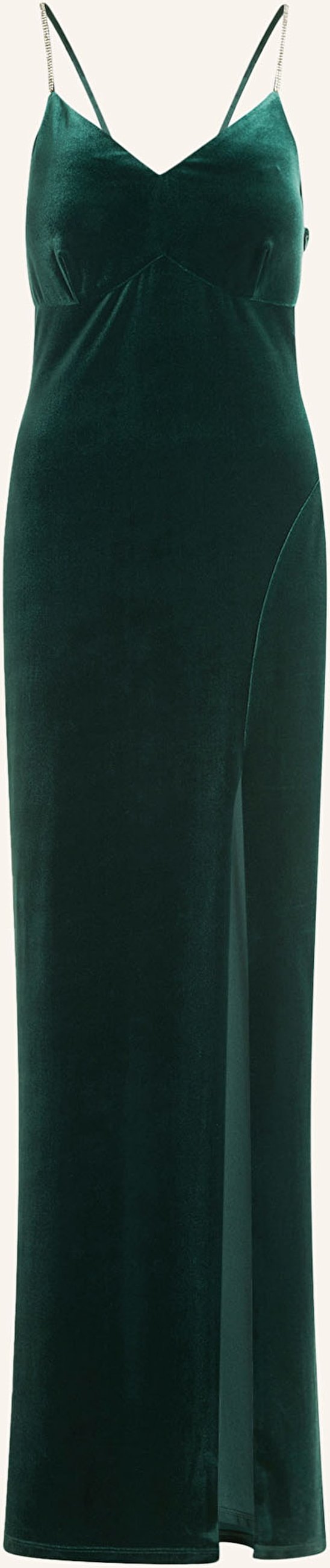 Vm Vera Mont Abendkleid Aus Samt Mit Schmucksteinen gruen