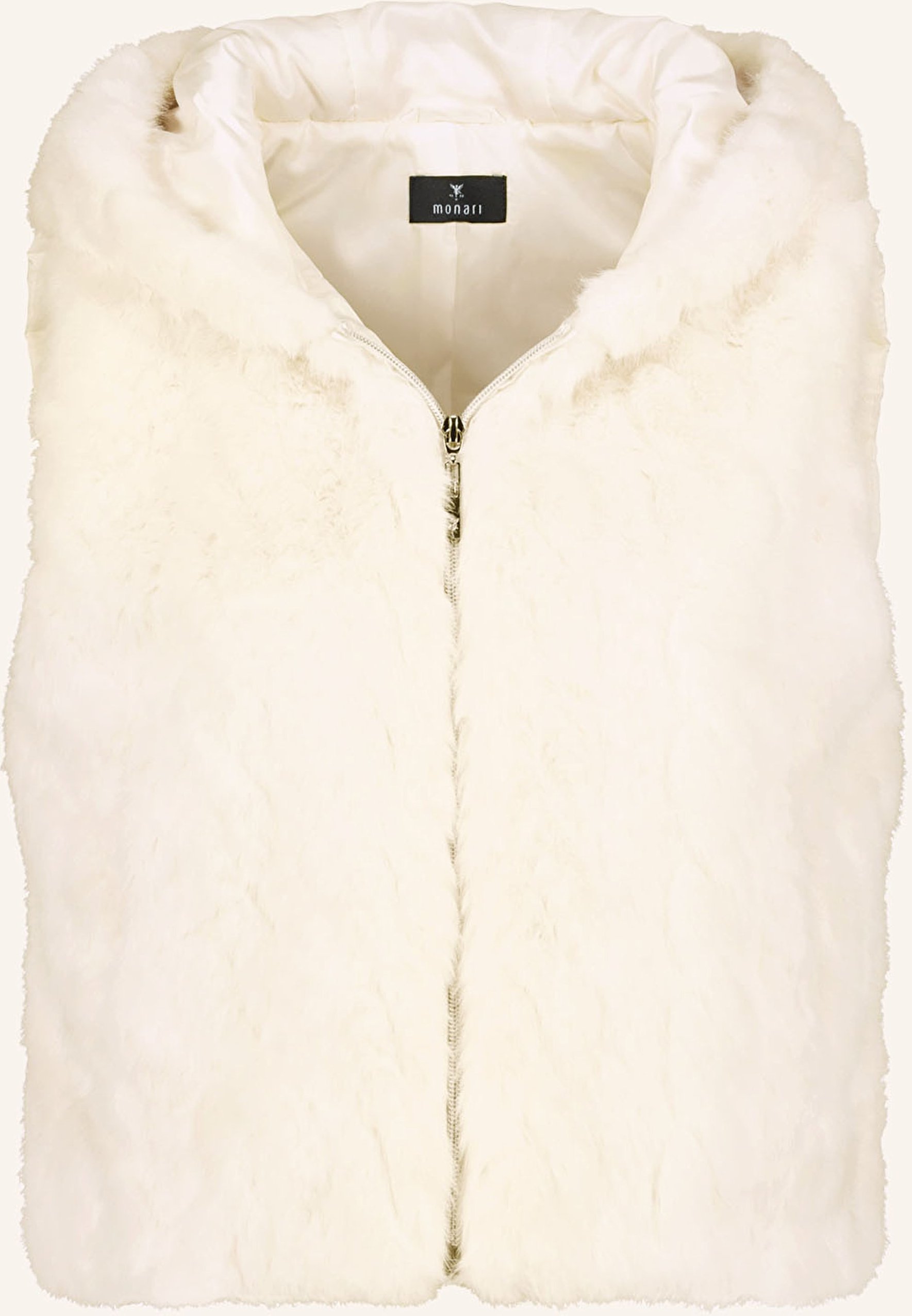 Monari Kunstfell-Weste Im Materialmix beige