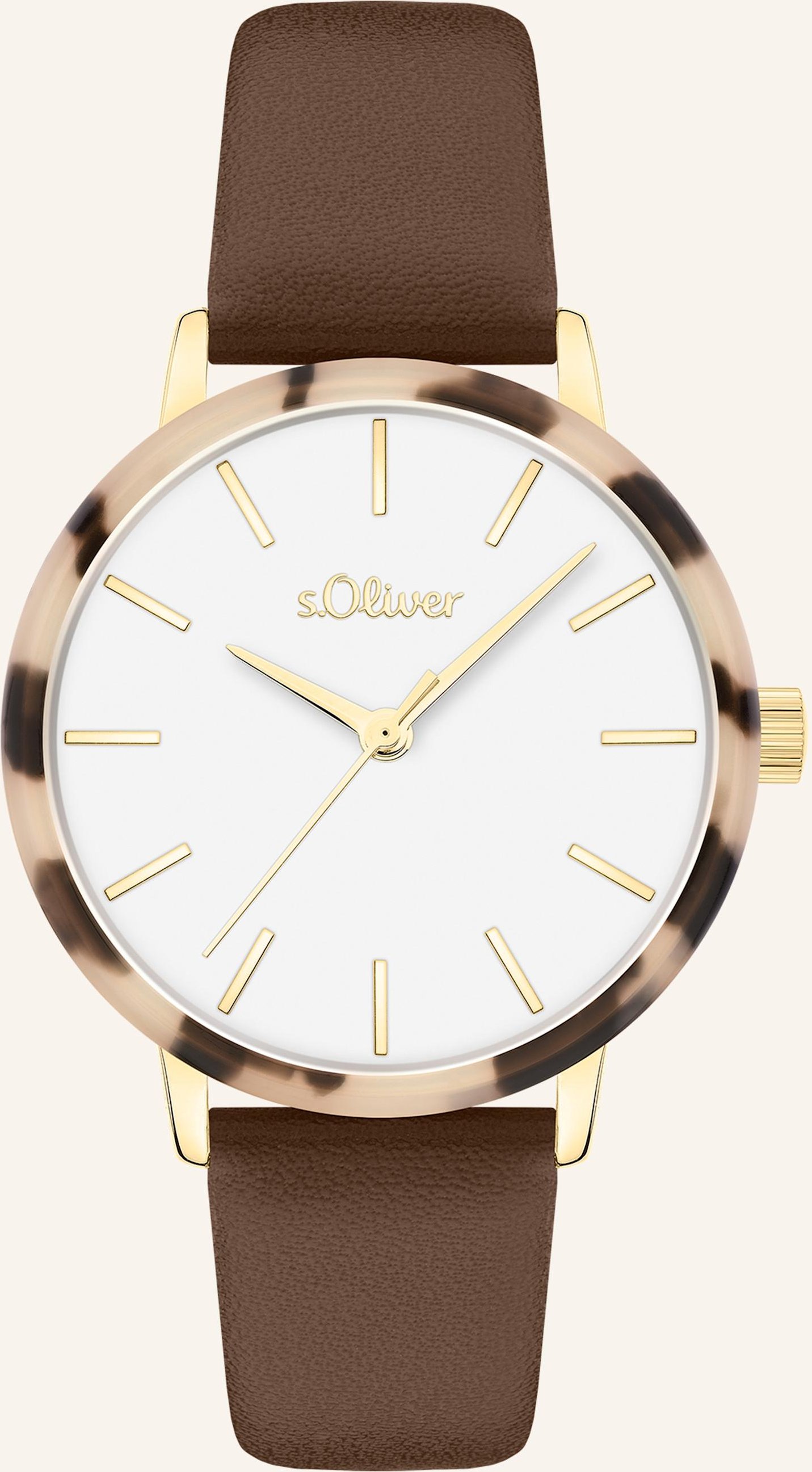 S.Oliver Armbanduhr Aus Kunstleder braun
