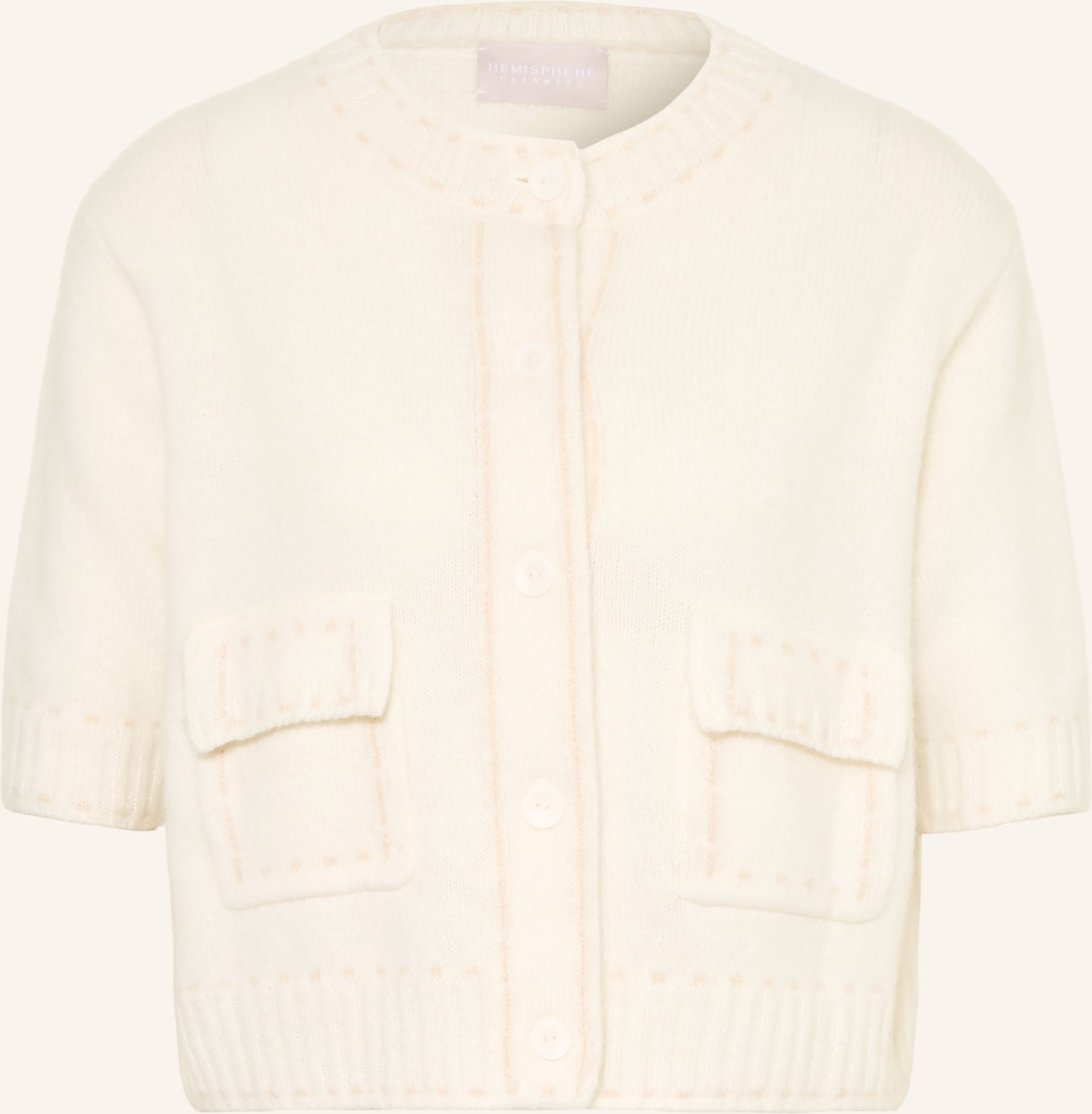 Thumbnail - Hemisphere Strickjacke Mit Cashmere beige