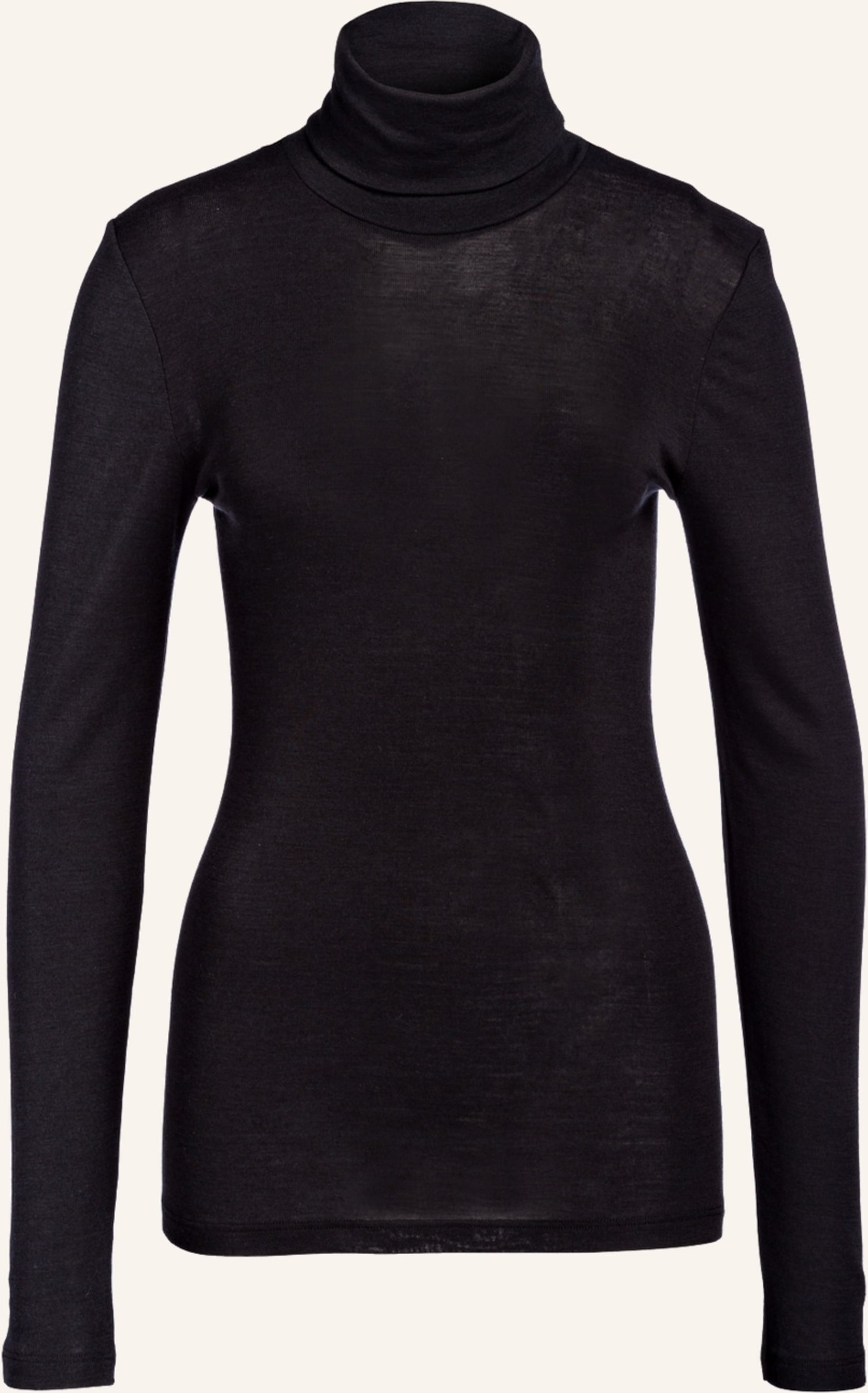 Thumbnail - Hanro Rollkragenshirt Woolen Silk Aus Merinowolle Mit Seide schwarz