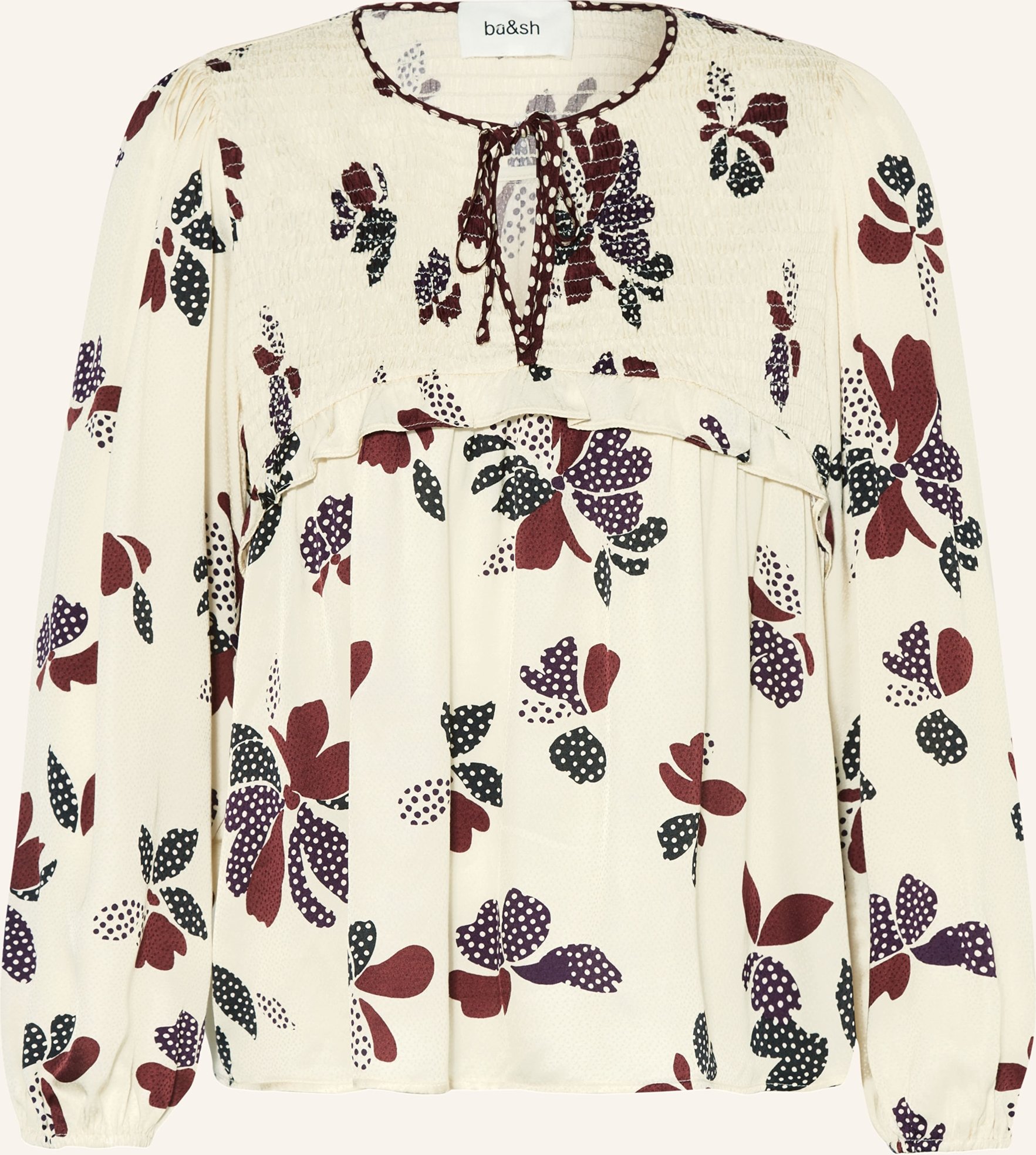 Thumbnail - Ba&Sh Blusenshirt Diky Aus Satin Mit Volants beige