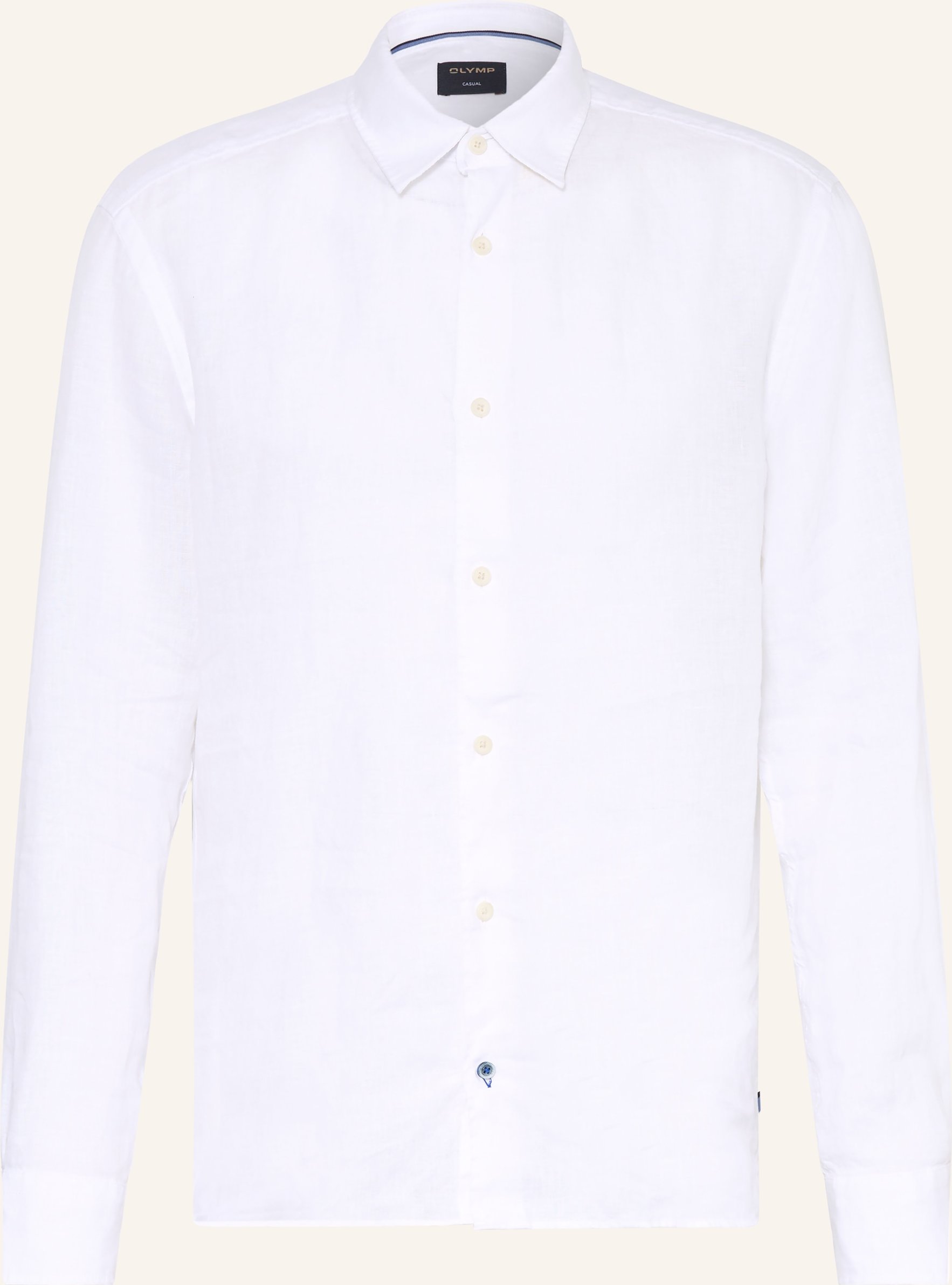 Thumbnail - Olymp Leinenhemd Regular Fit weiss