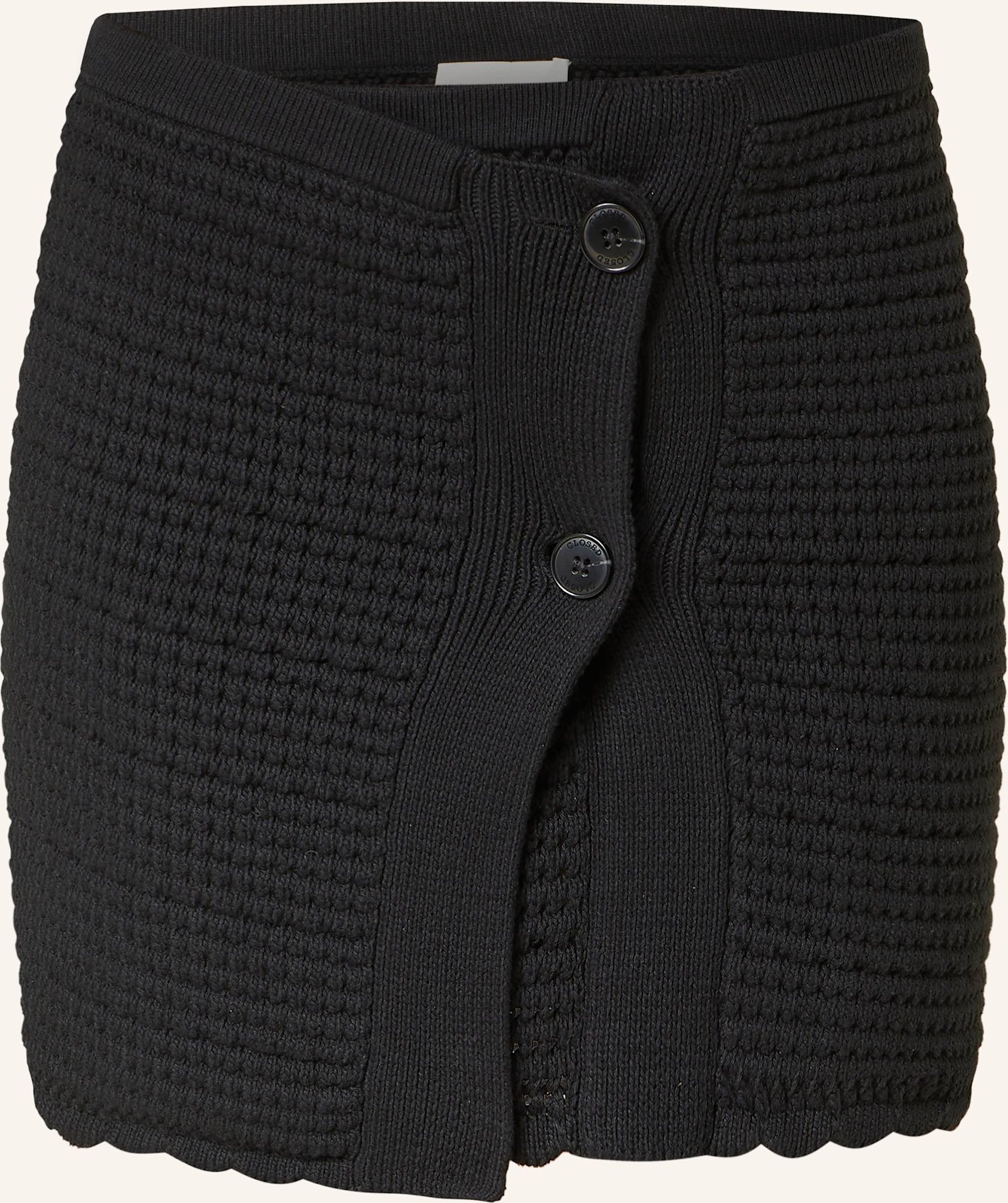 Closed Strickrock Crochet schwarz