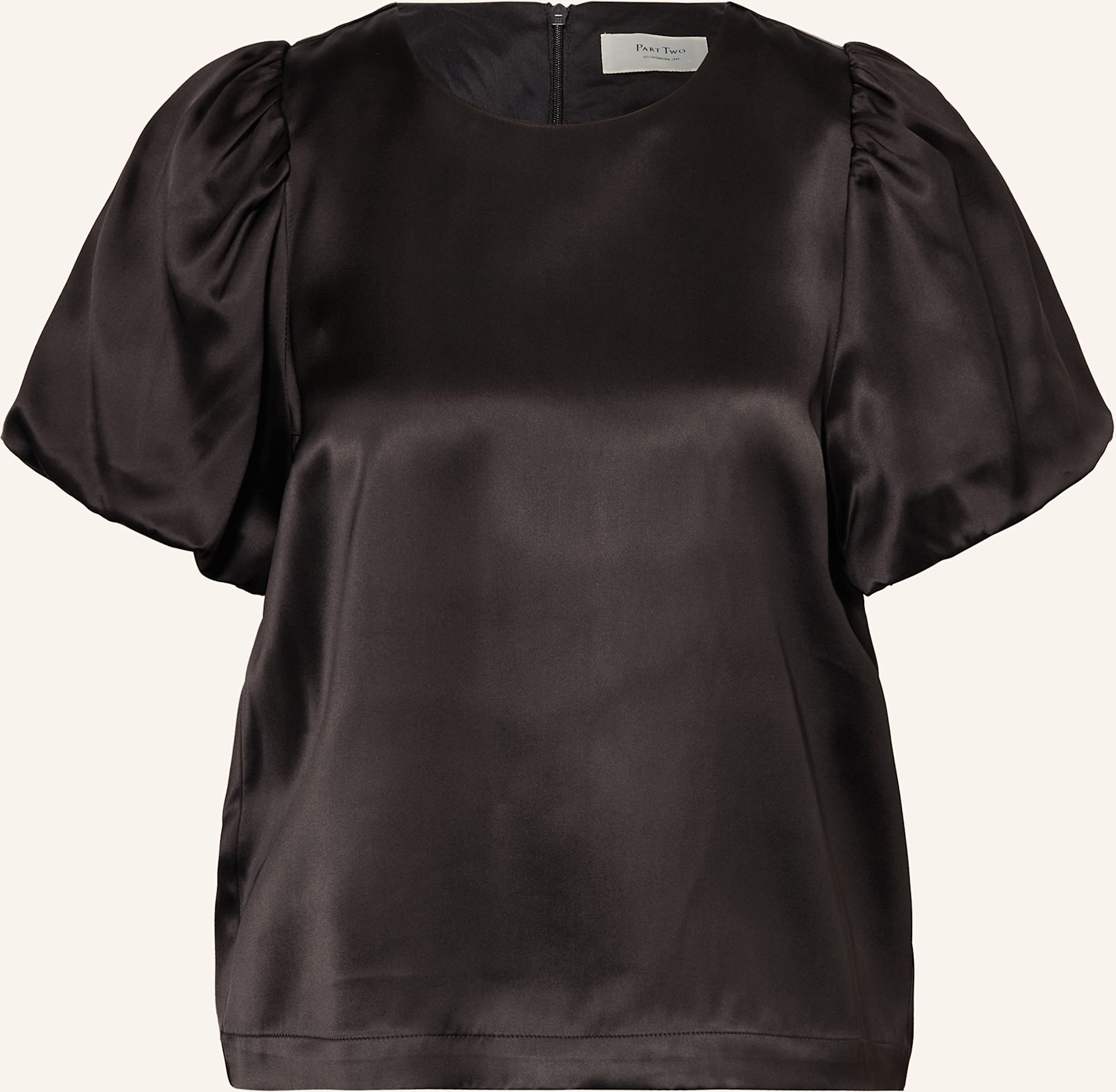 Part Two Blusenshirt Uriapw Aus Satin schwarz