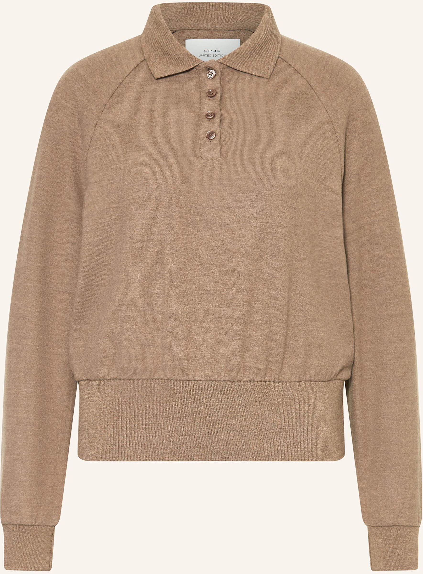 Opus Strick-Poloshirt Geigi braun