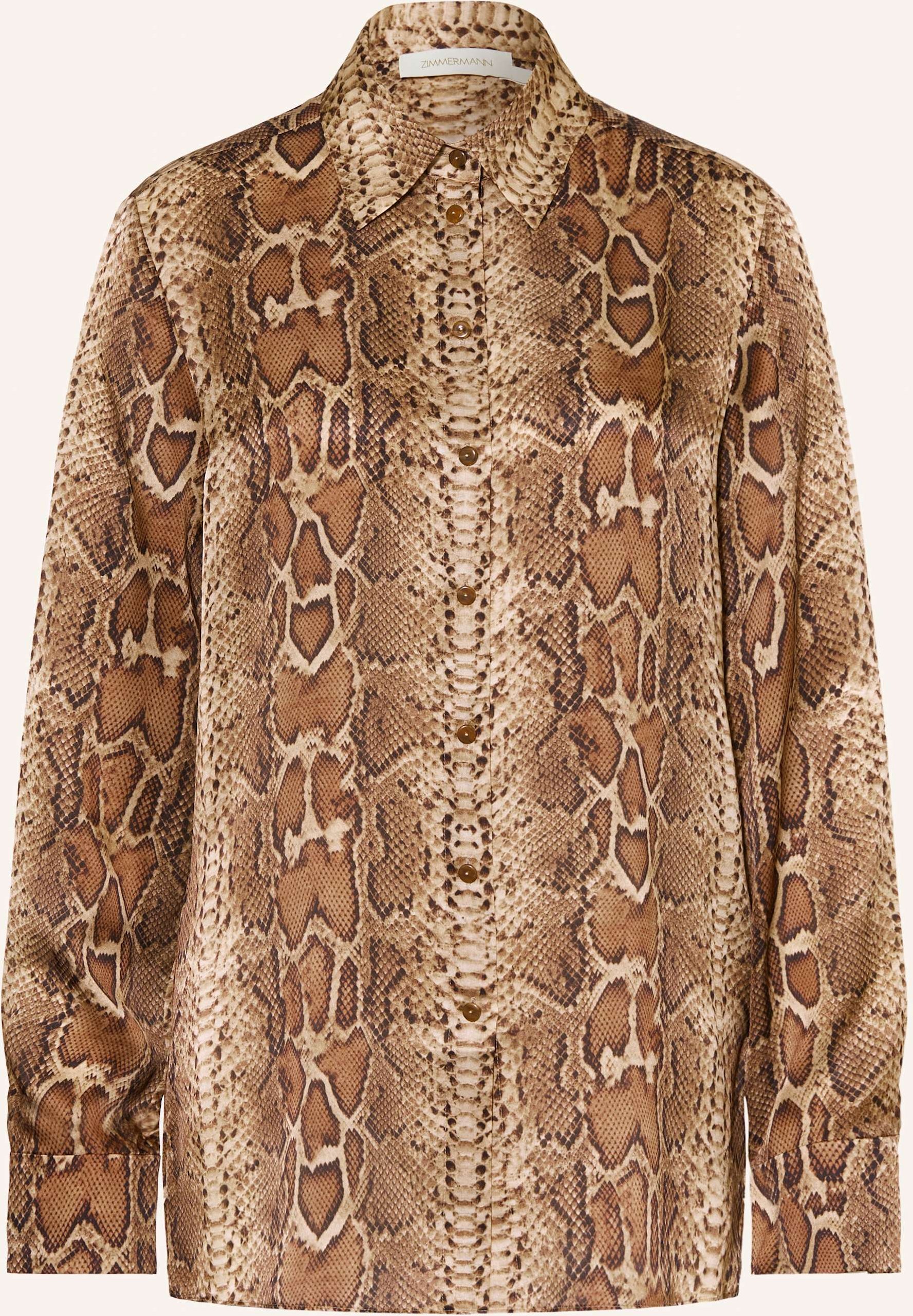 Zimmermann Hemdbluse Hypnotic Aus Seide braun
