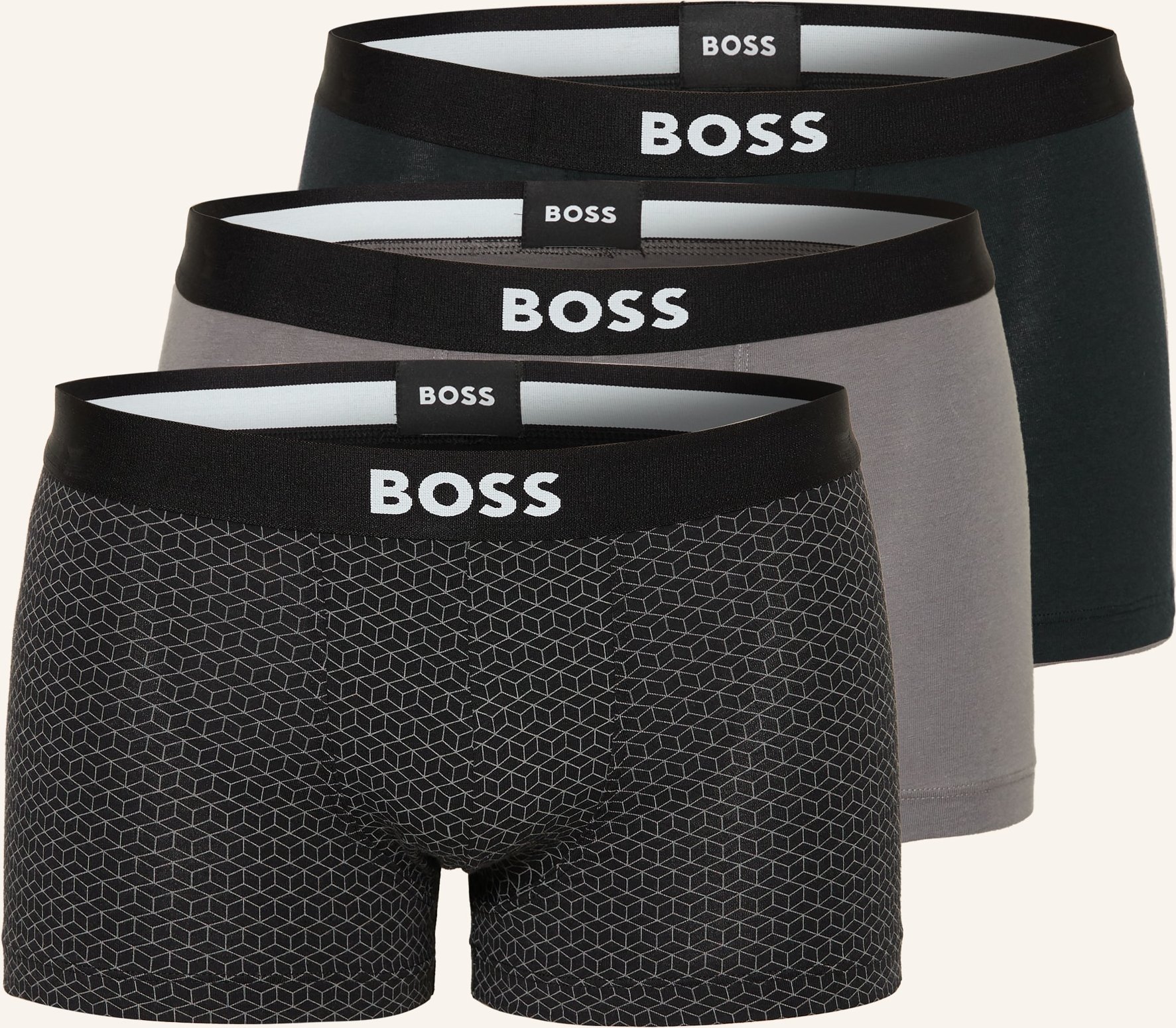 Thumbnail - Boss 3er-Pack Boxershorts One grau