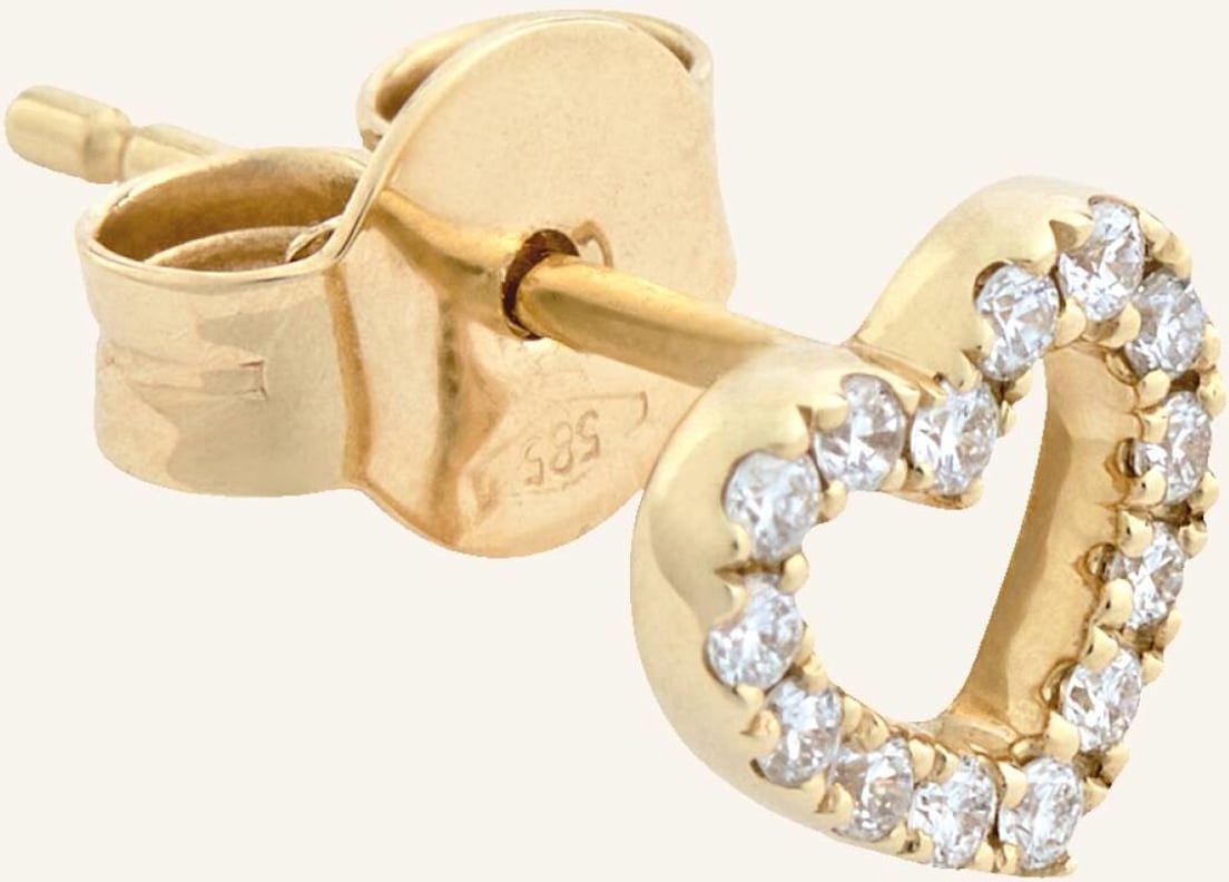 Juuls & Karats Single-Ohrstecker Heart By Glambou gold