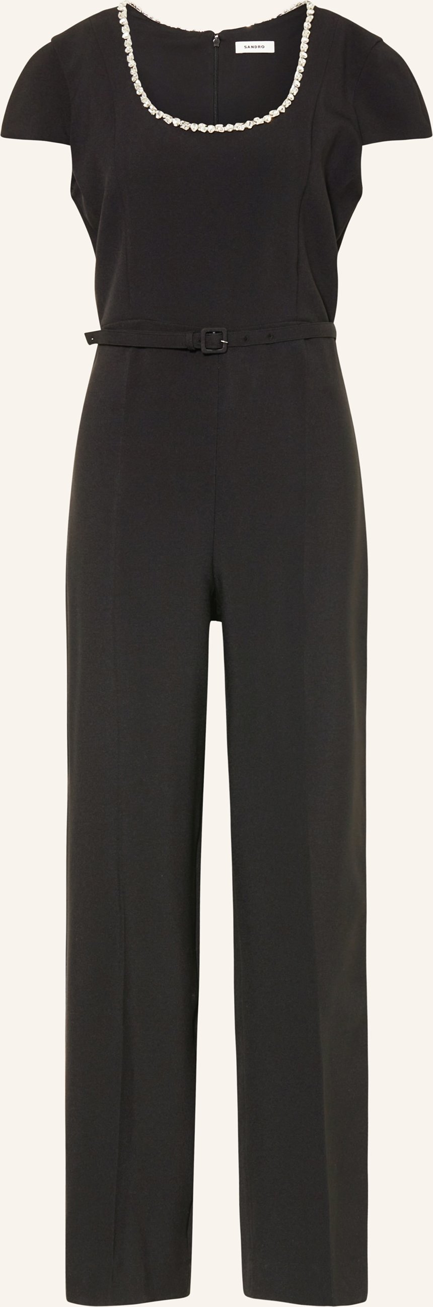 Sandro Jumpsuit Mit Schmucksteinen schwarz