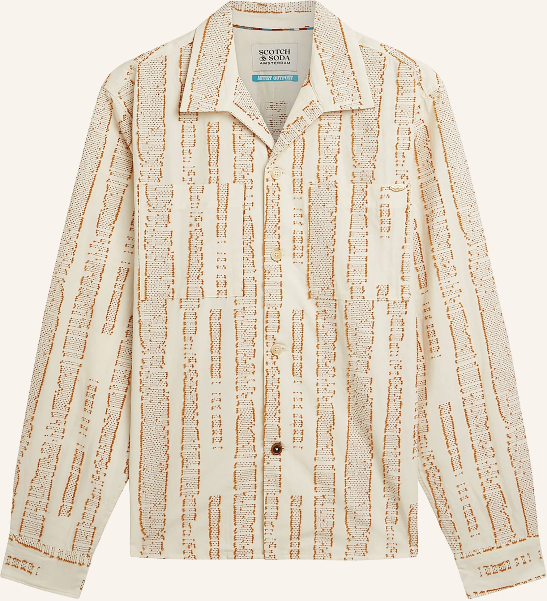 Thumbnail - Scotch & Soda Hemd Relaxed Fit beige