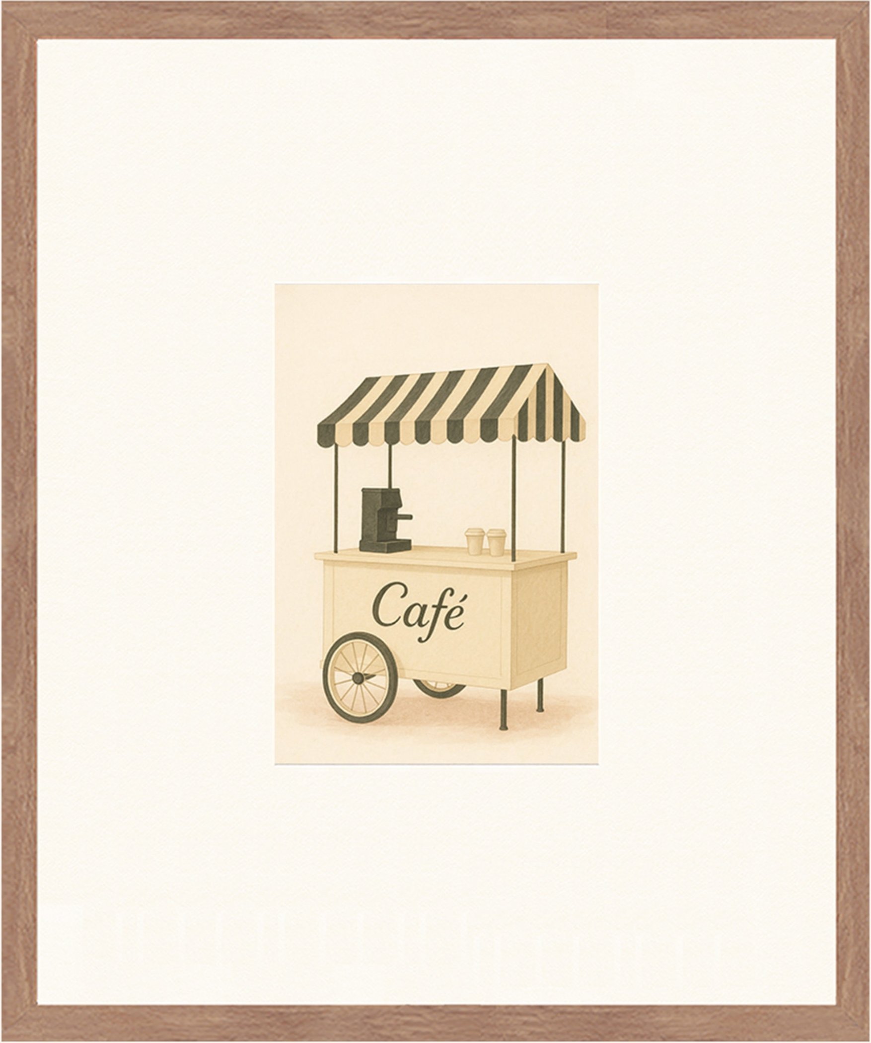 Liv Corday Wandbild Café À La Rue Mit Rahmen braun