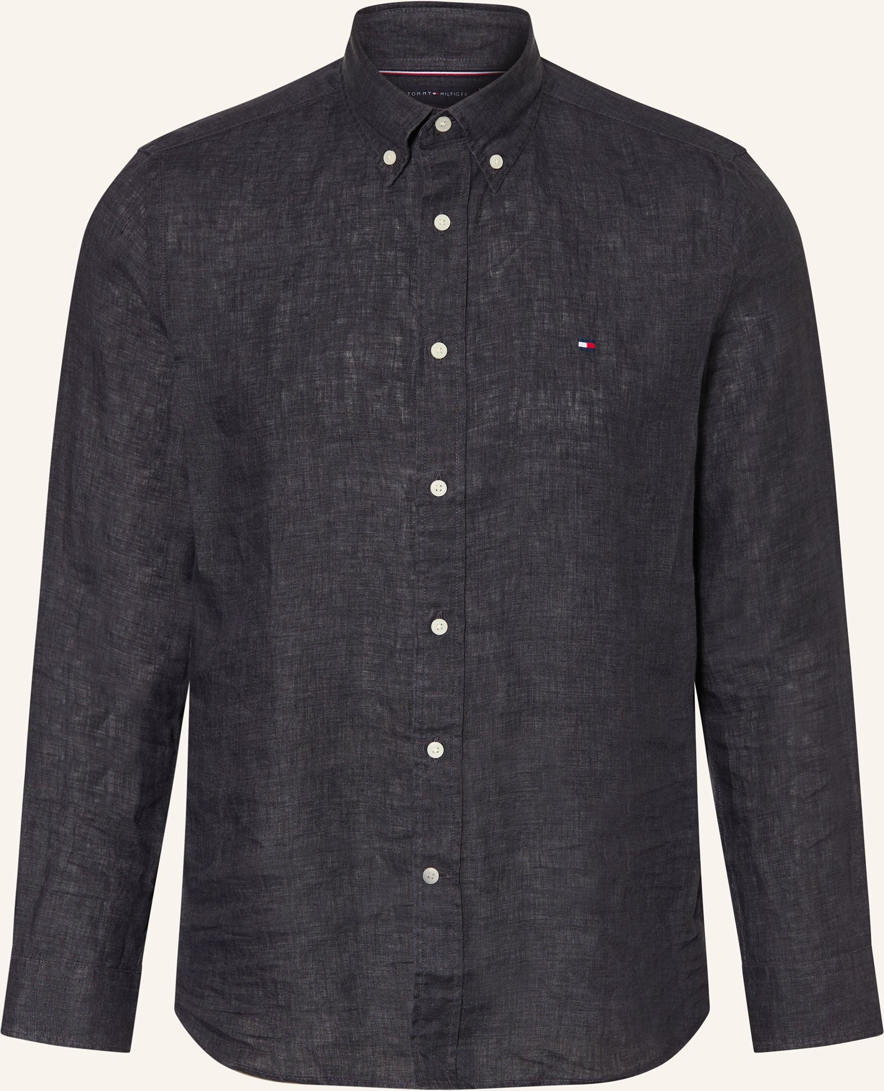 Tommy Hilfiger Leinenhemd Regular Fit schwarz