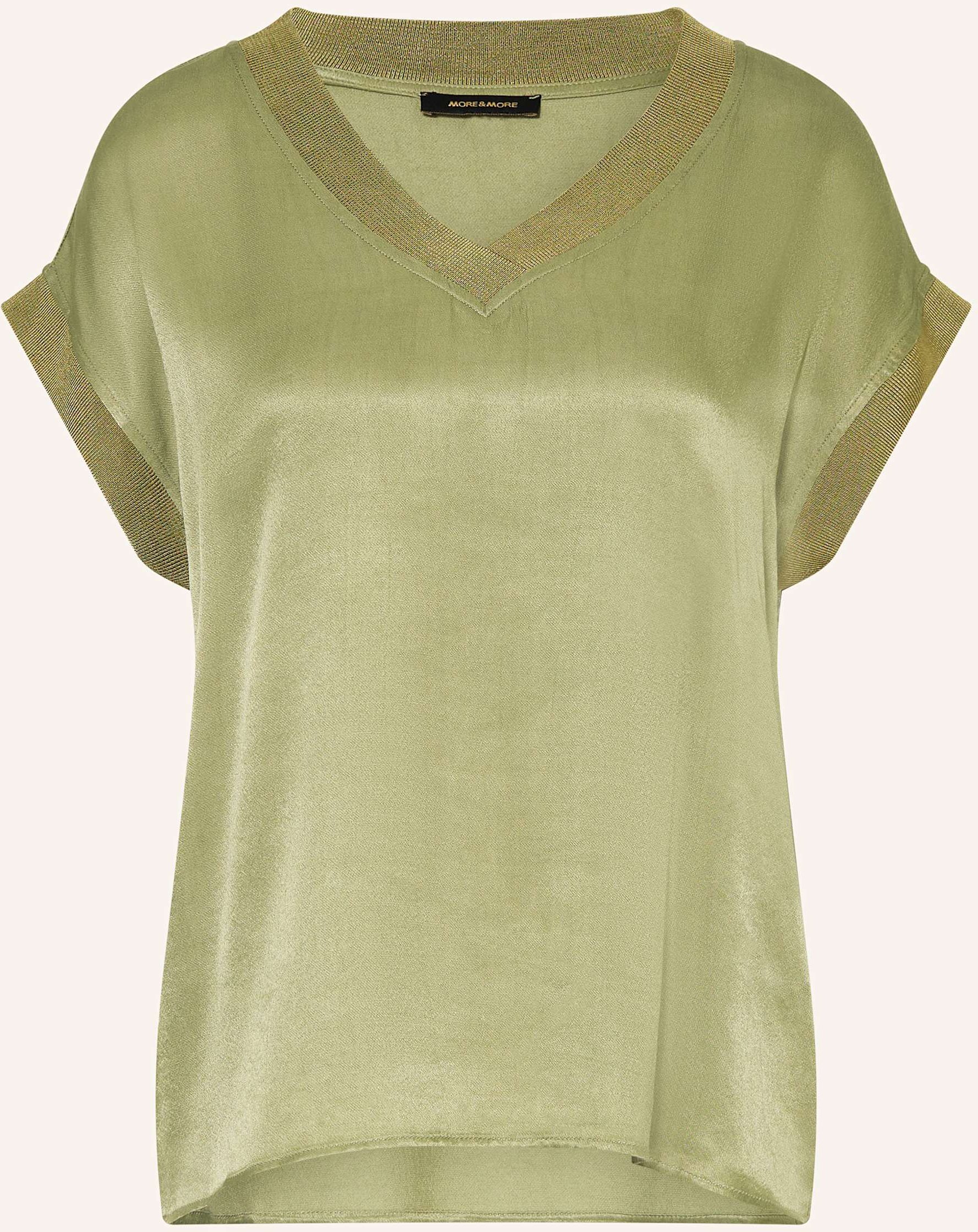 More & More Blusenshirt Aus Satin gruen