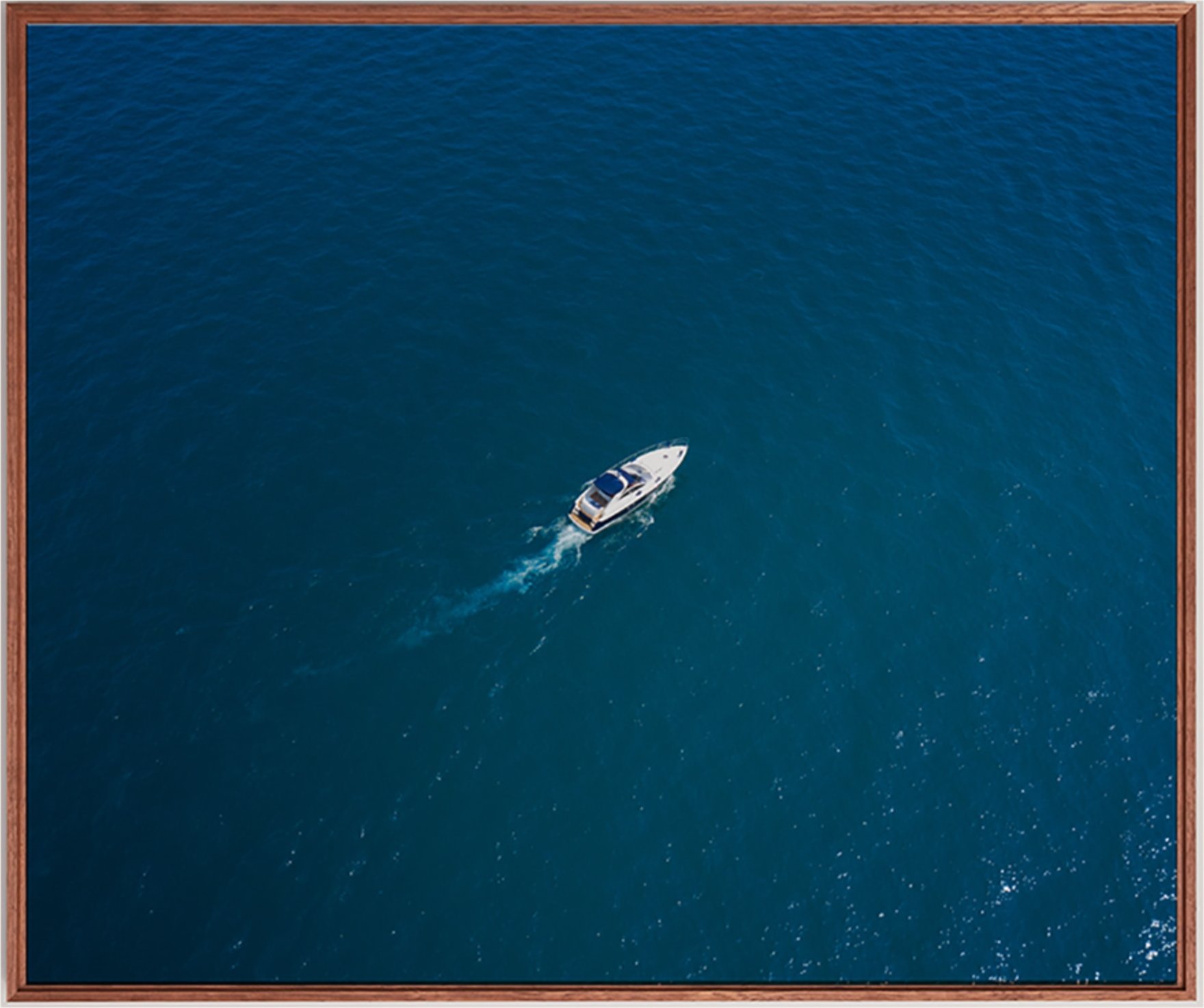 Jacob Baden Wandbild Blaues Meer Mit Rahmen braun