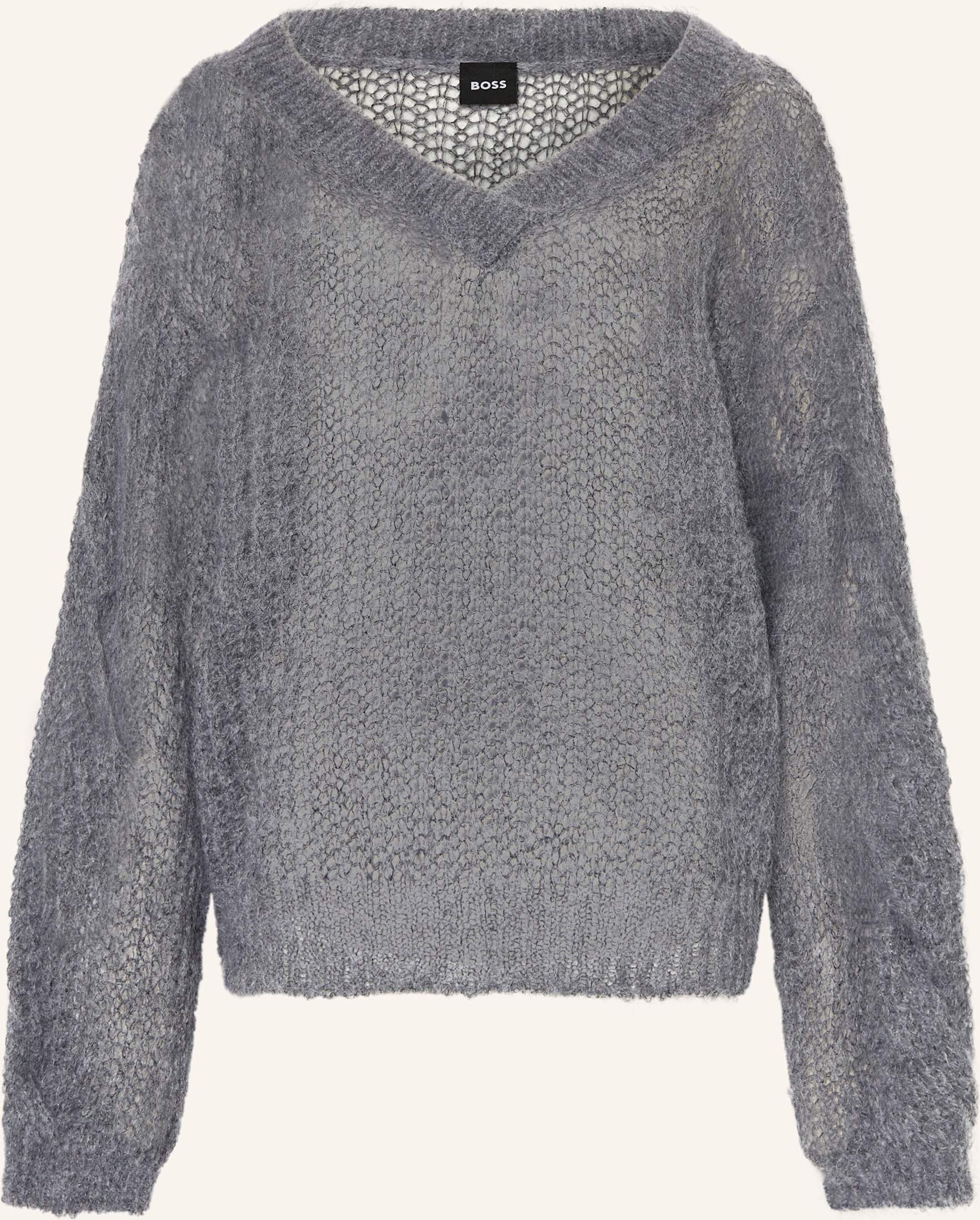 Thumbnail - Boss Pullover Fucinta Mit Mohair grau