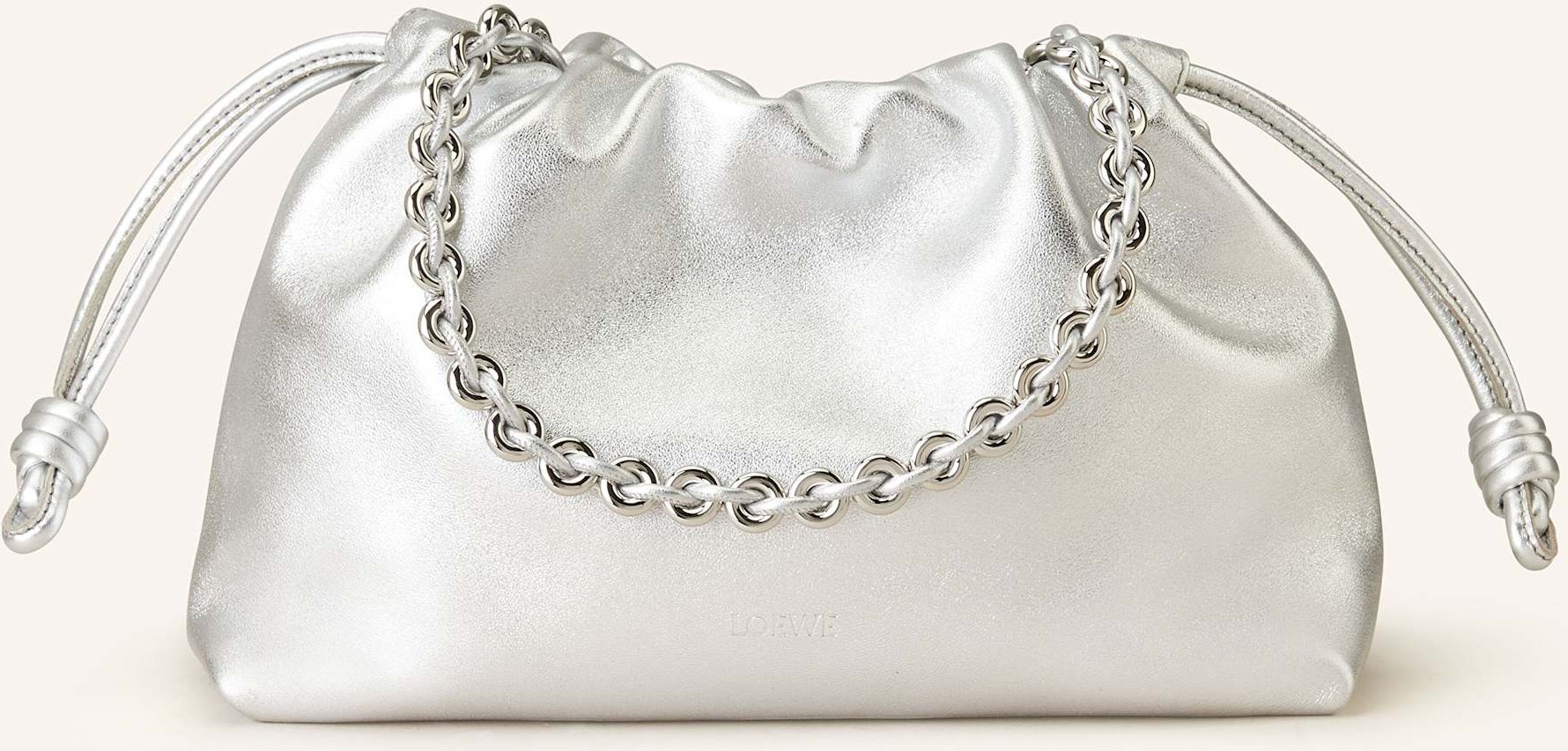 Loewe Schultertasche Flamenco silber