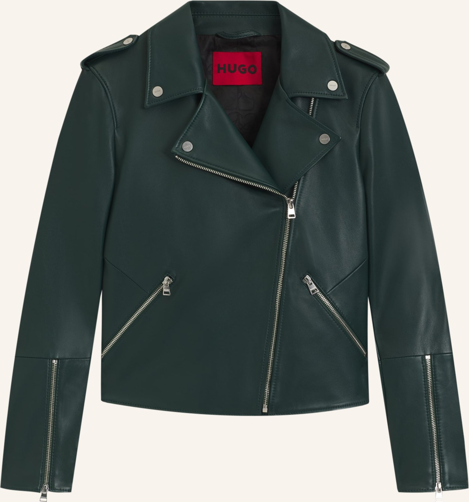 Thumbnail - Hugo Lederjacke Lujana Regular Fit gruen