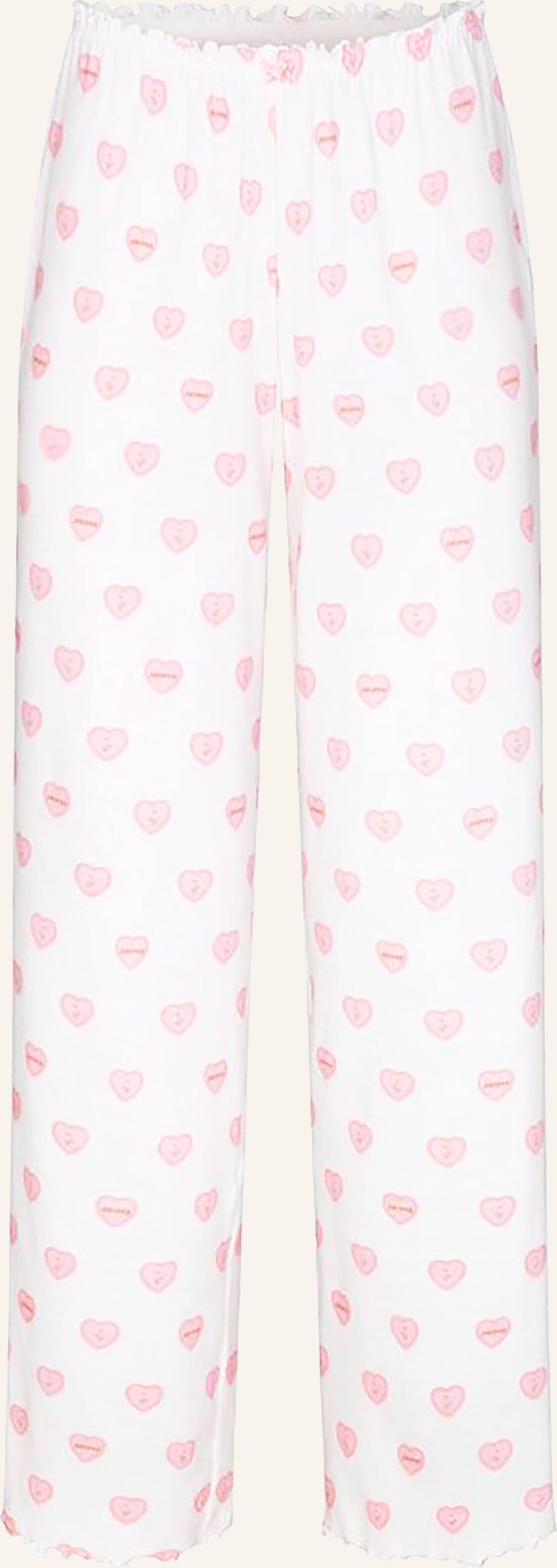 Skims Schlafhose Logo Pointelle weiss