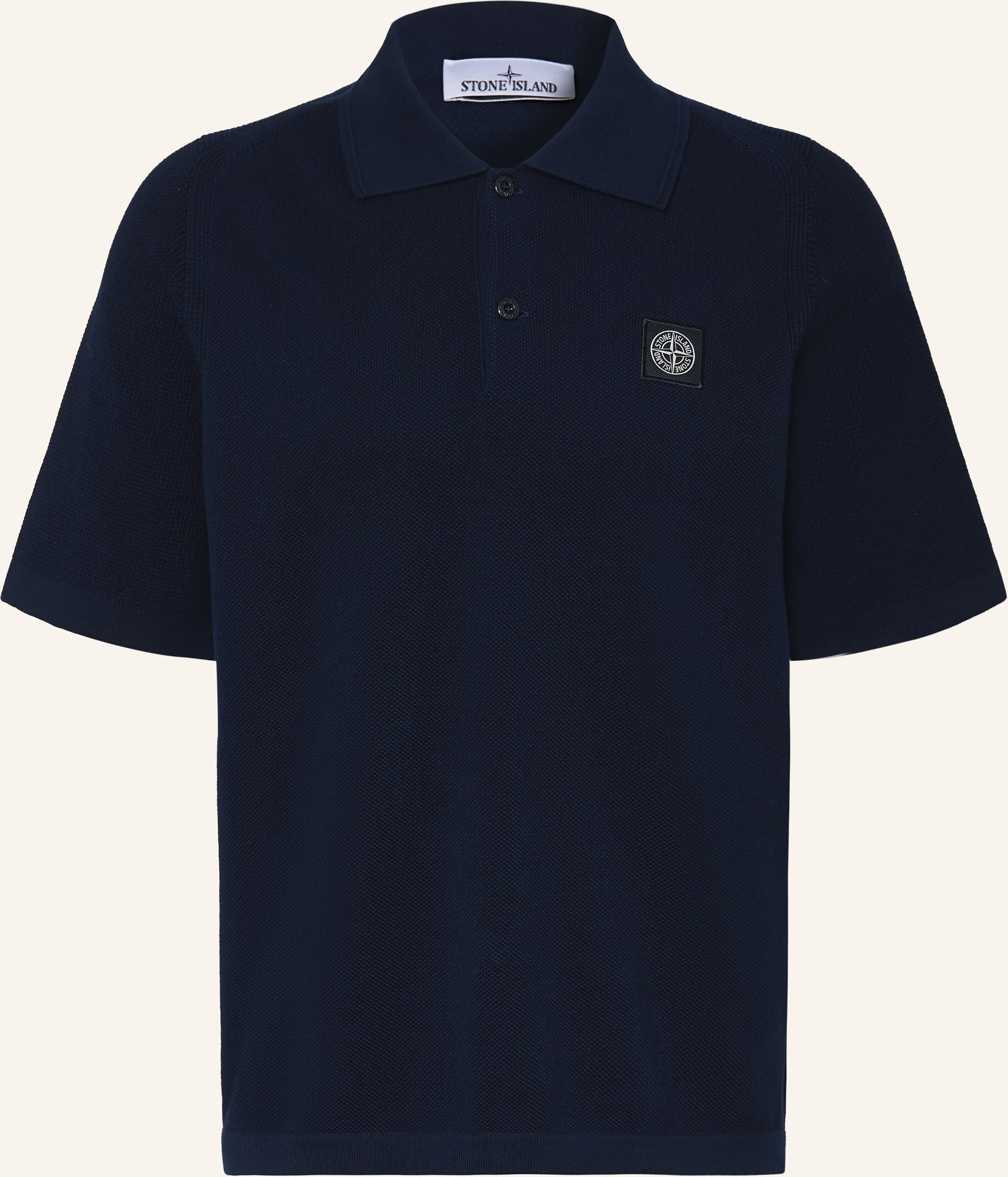 Stone Island Strick-Poloshirt Loose Fit blau