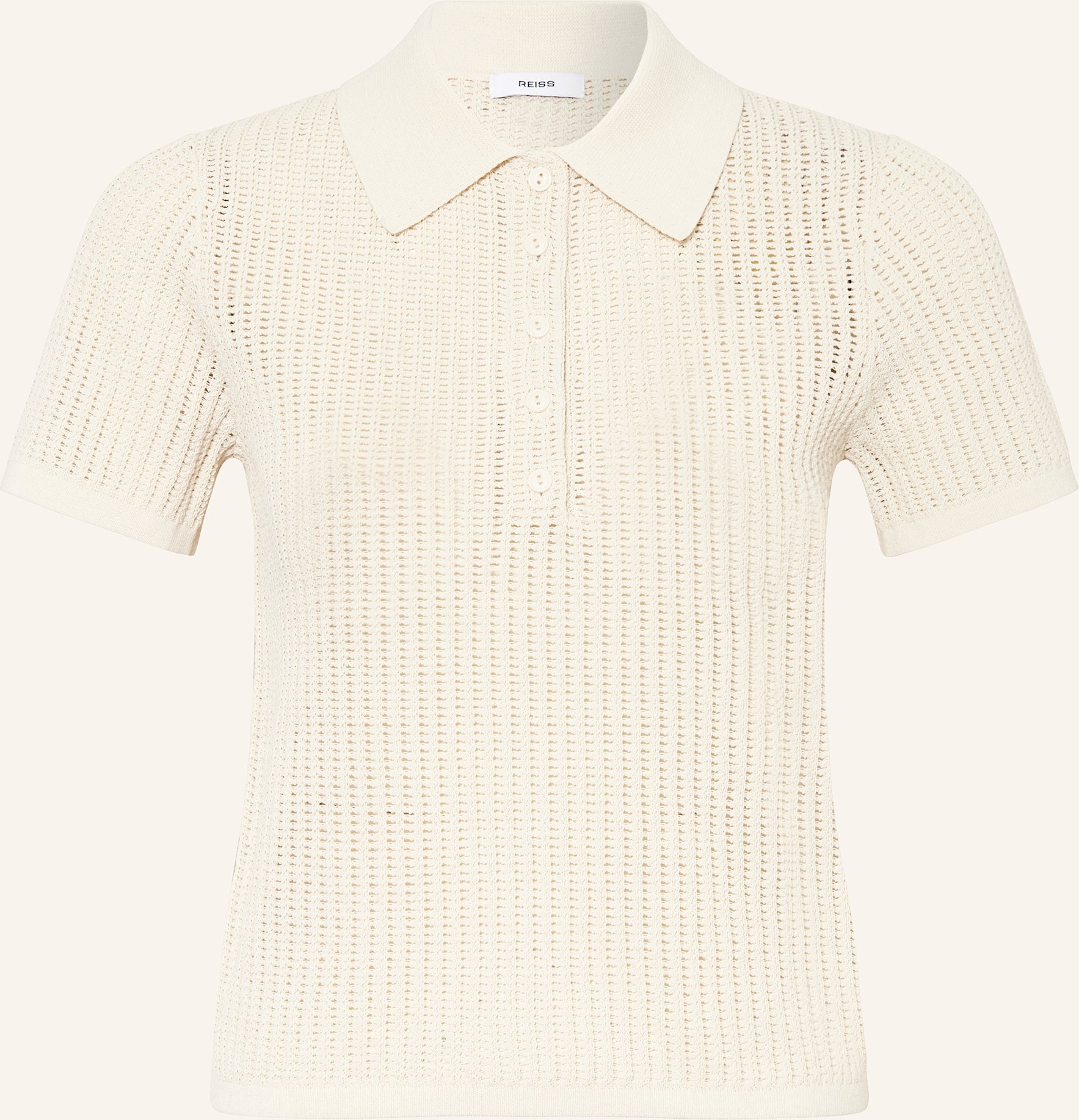 Reiss Strick-Poloshirt beige
