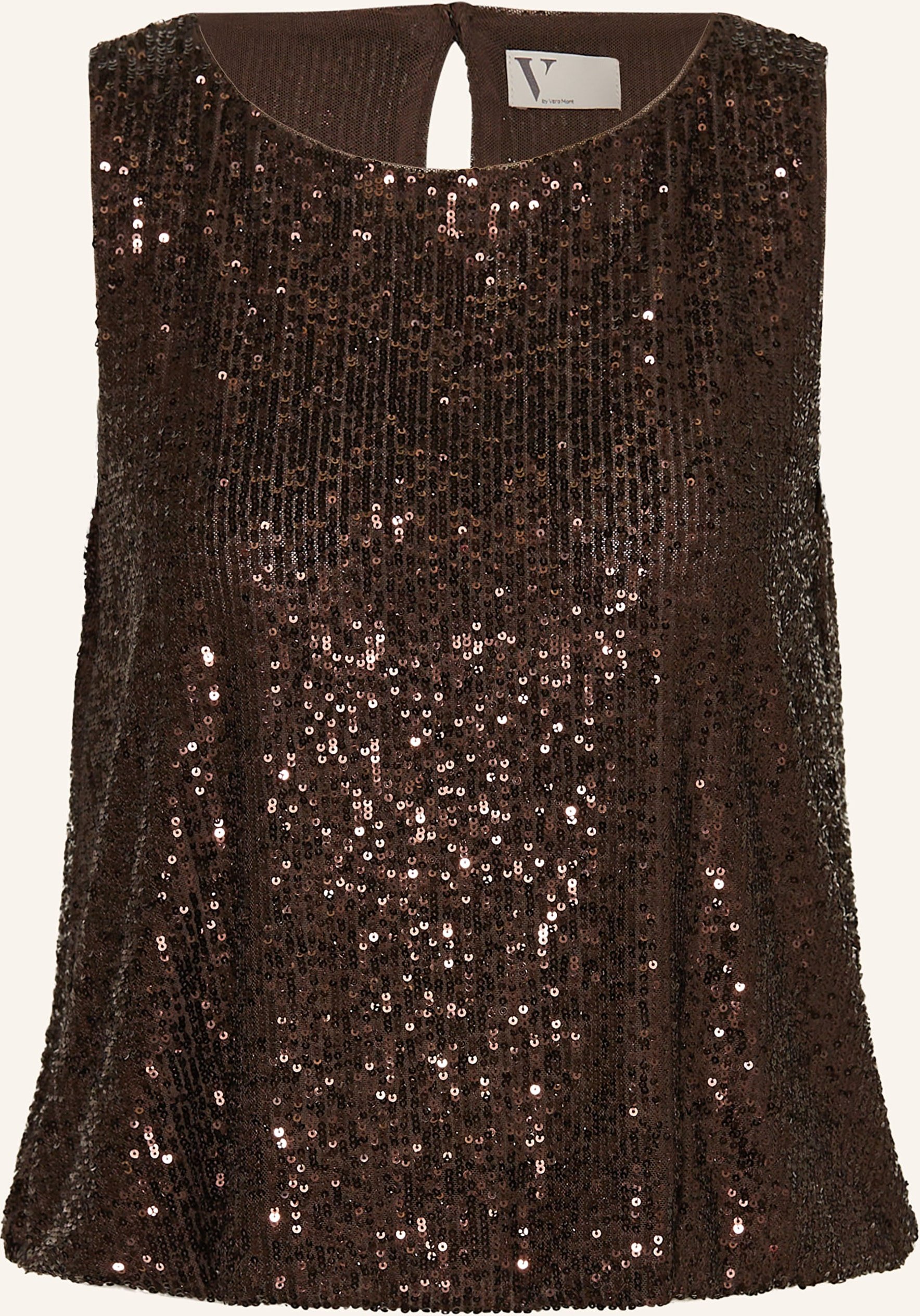 V By Vera Mont Blusentop Mit Pailletten braun
