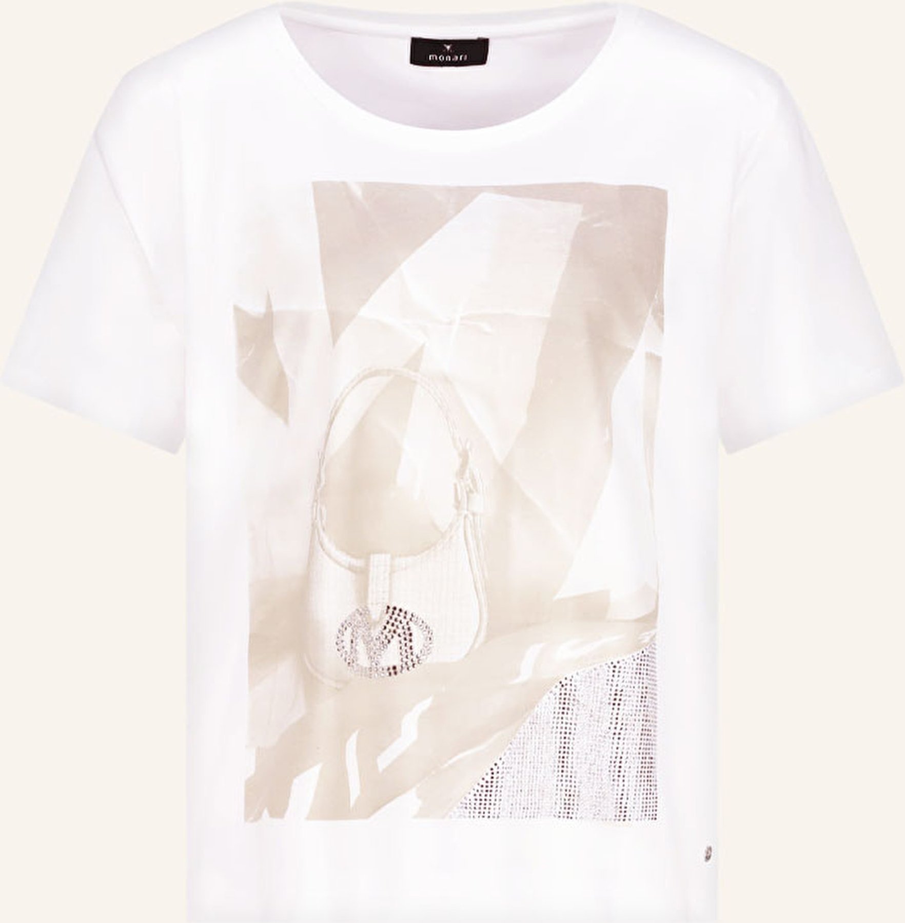 Monari T-Shirt Mit Schmucksteinen beige