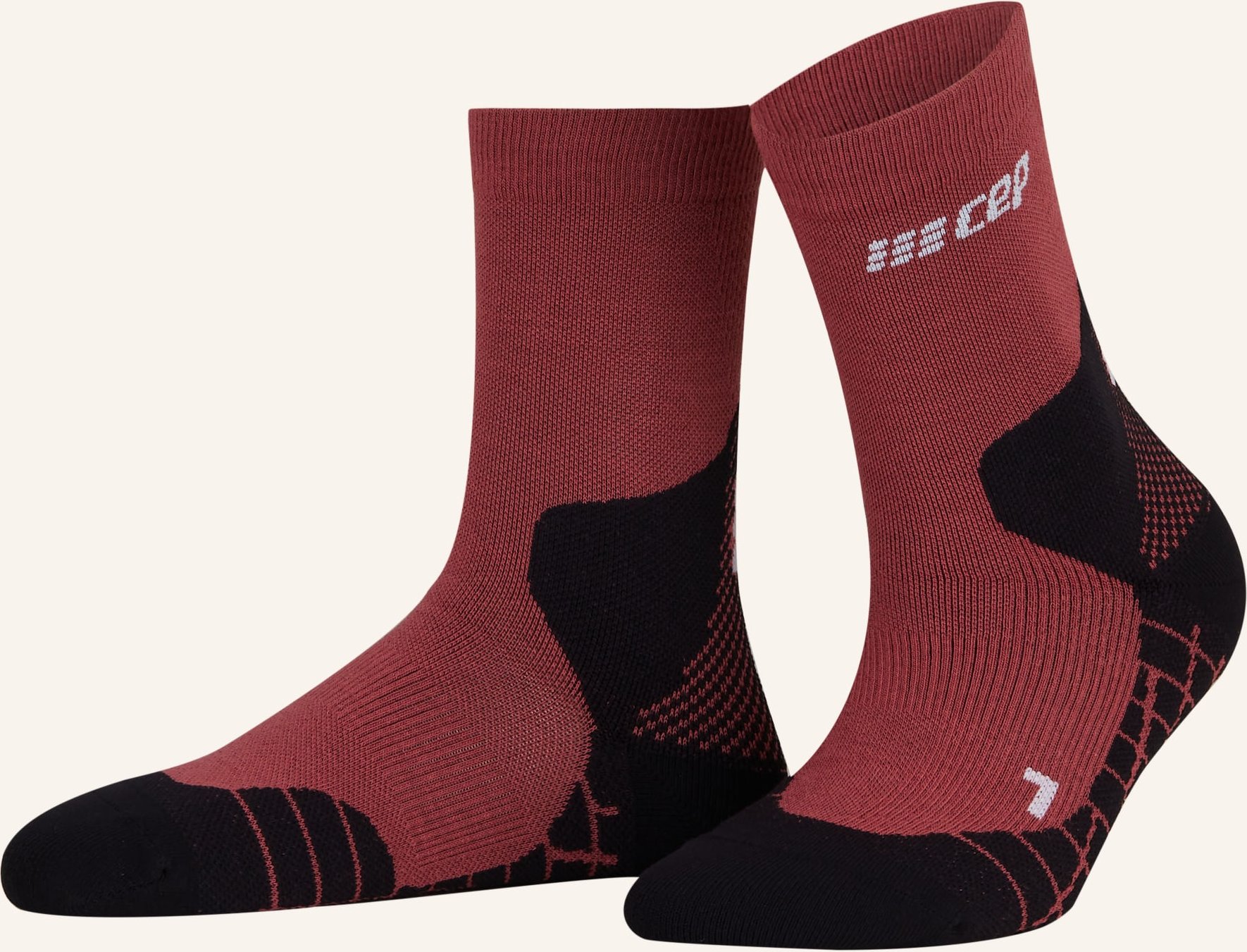 Thumbnail - Cep Trekking-Socken Light Merino Compression - Mid Cut rot