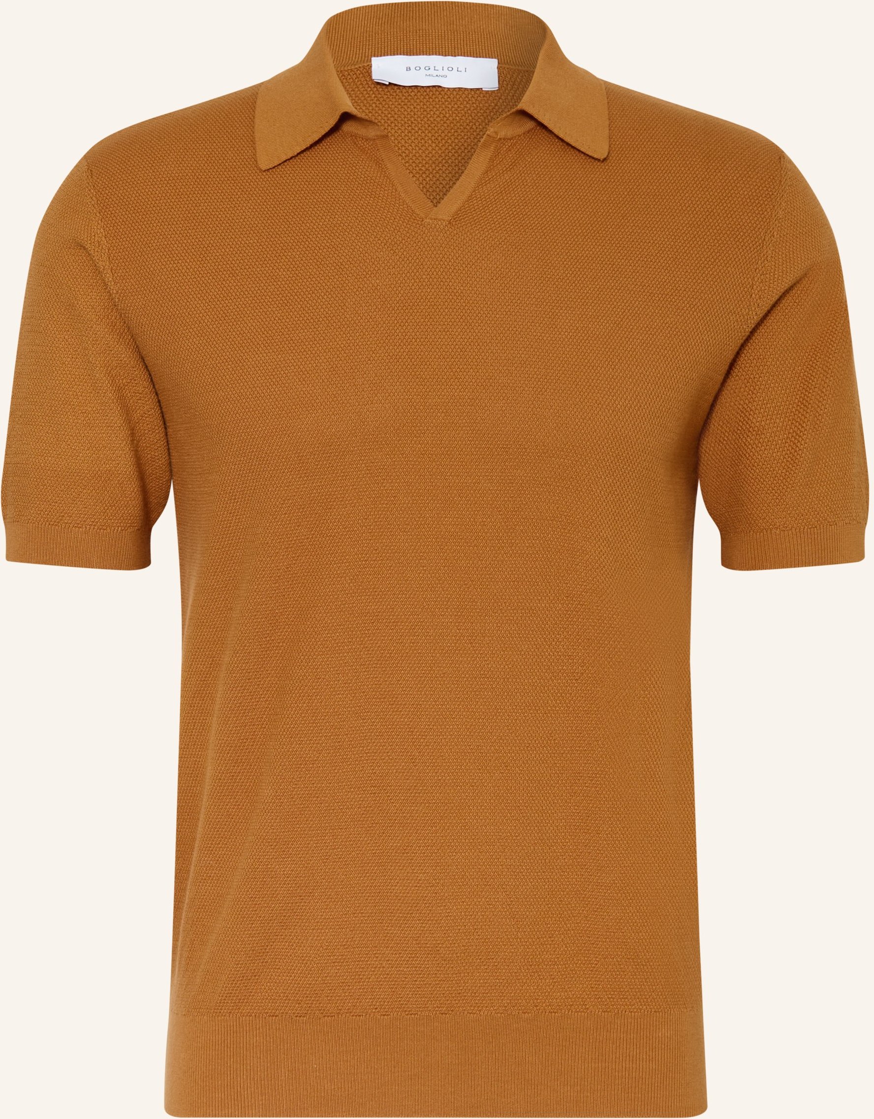 Boglioli Strick-Poloshirt braun