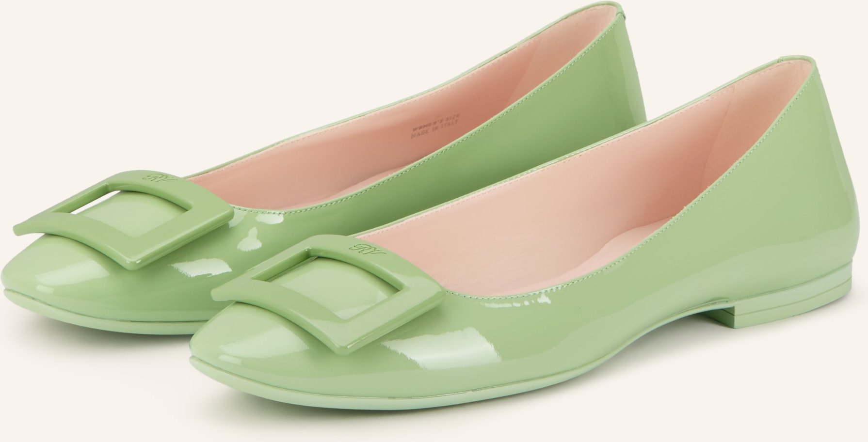 Roger Vivier Lackballerinas Gommettine gruen