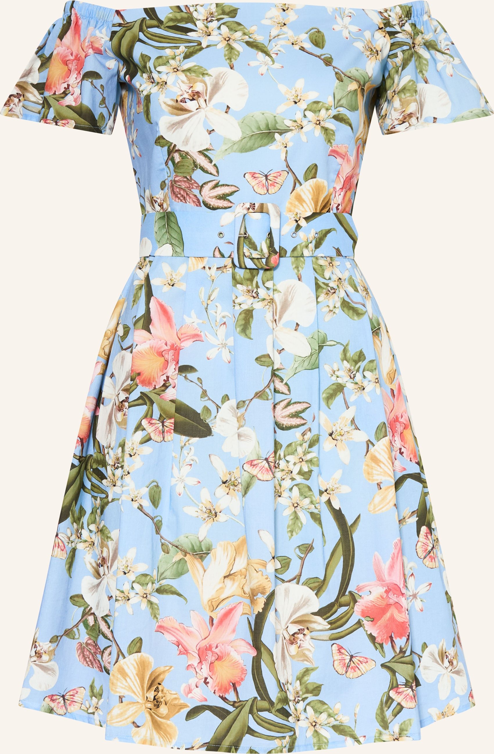 The Abito Off-Shoulder-Kleid blau