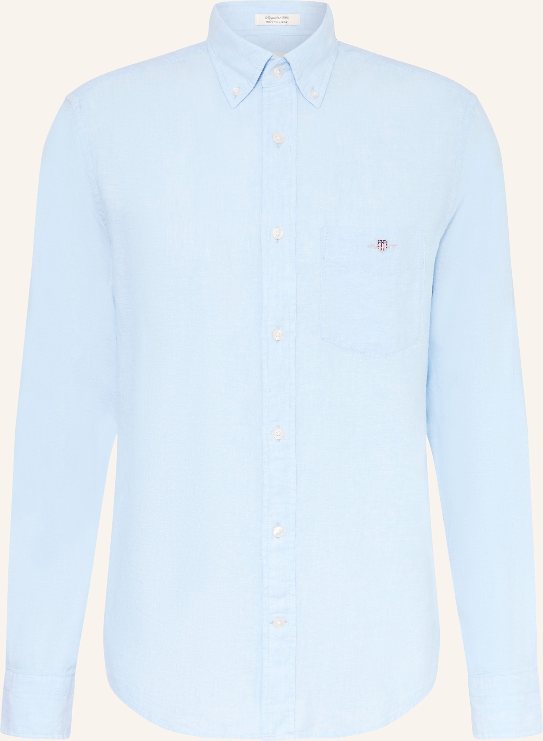 Gant Hemd Regular Fit Mit Leinen blau