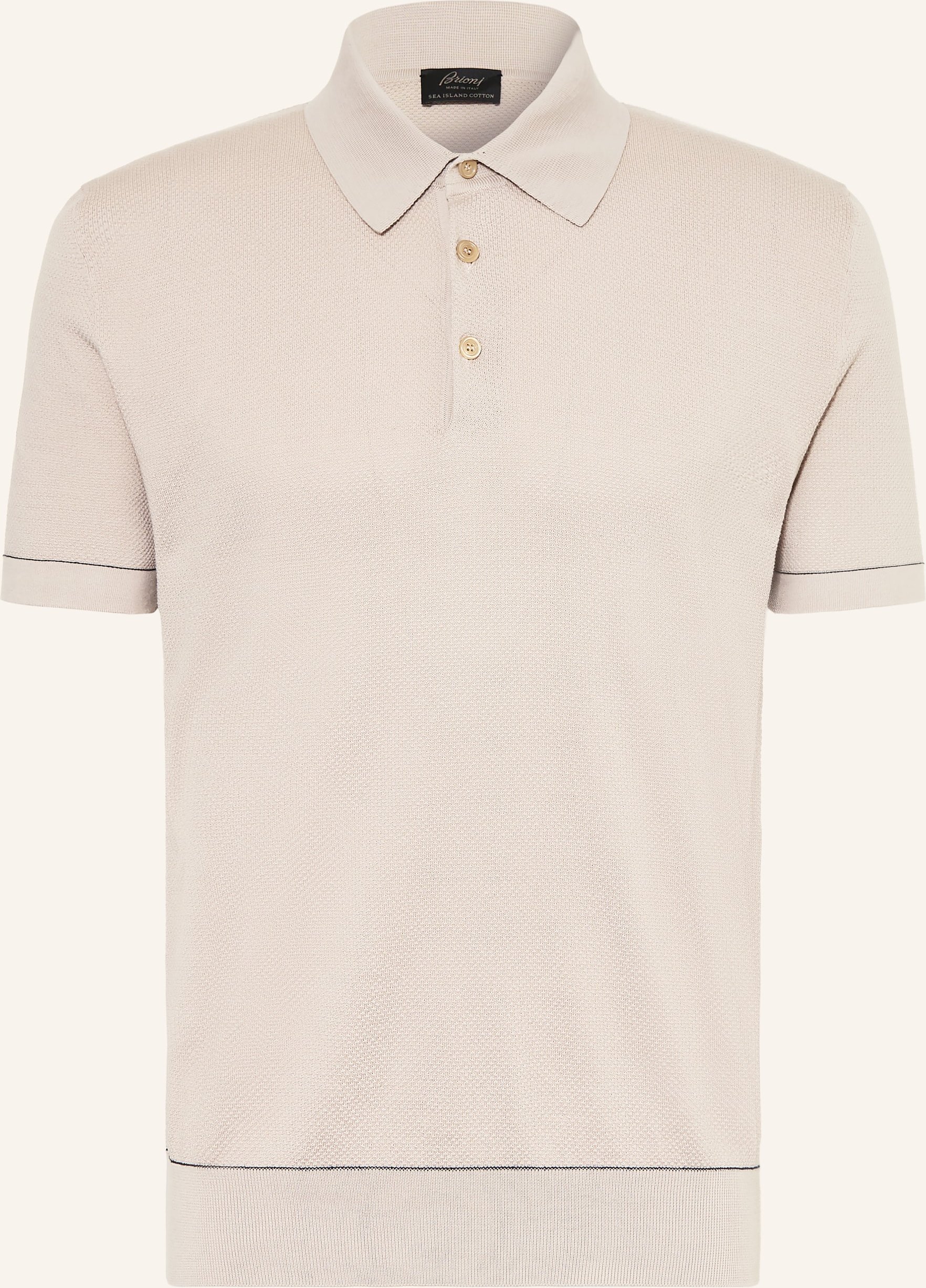 Brioni Strick-Poloshirt beige