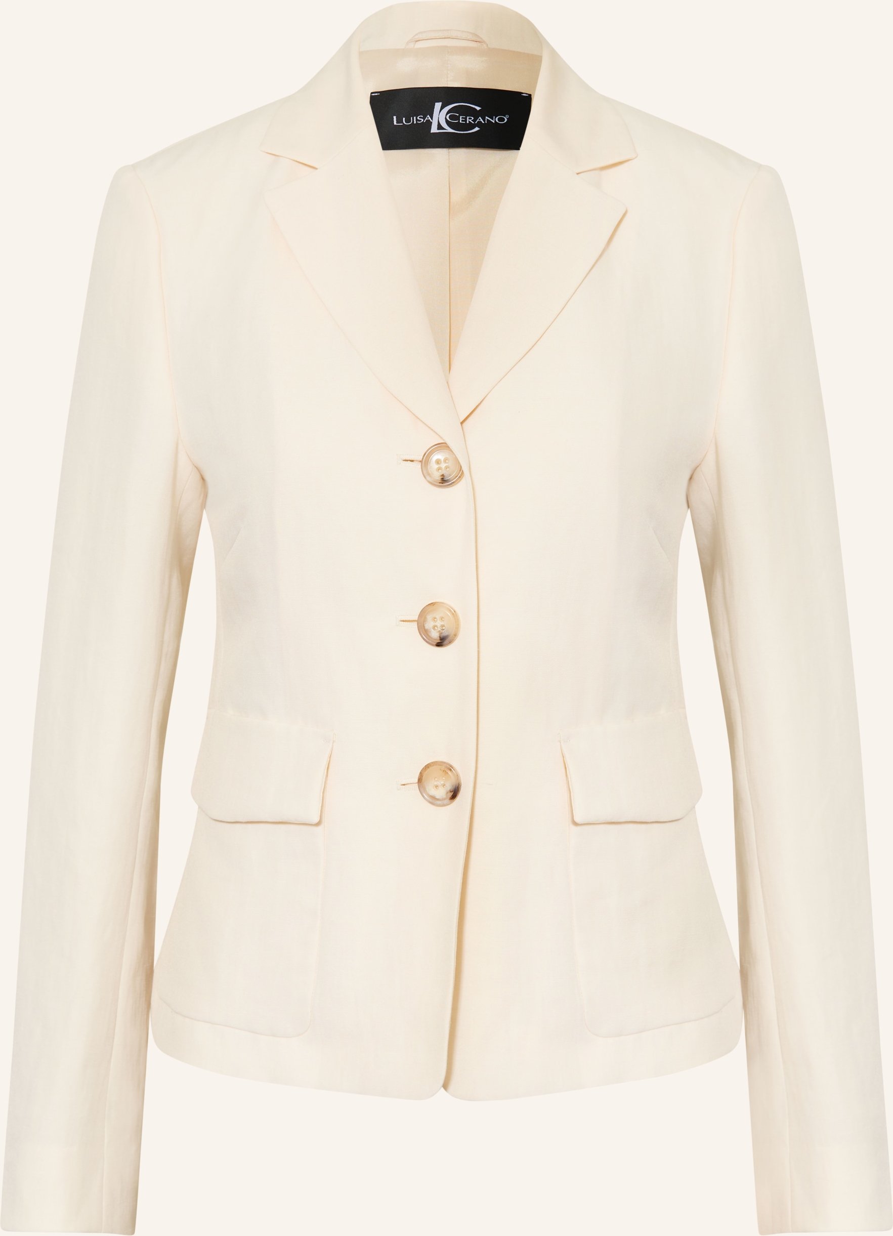 Luisa Cerano Blazer Mit Leinen weiss