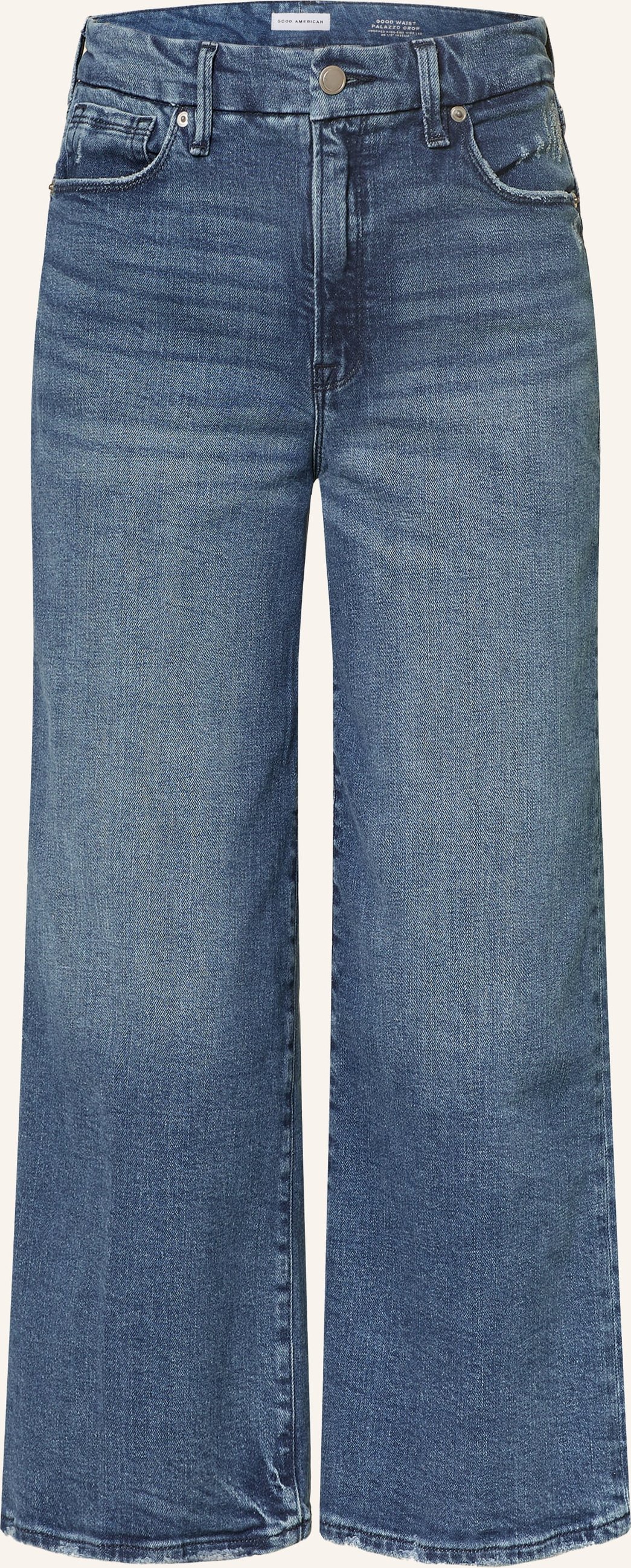 Good American Jeans-Culotte Good Waist Cropped Palazzo blau