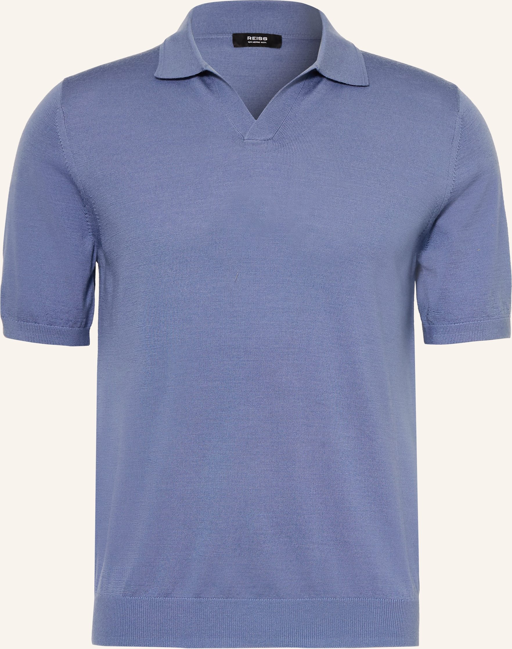 Reiss Strick-Poloshirt Duchie Aus Merinowolle blau