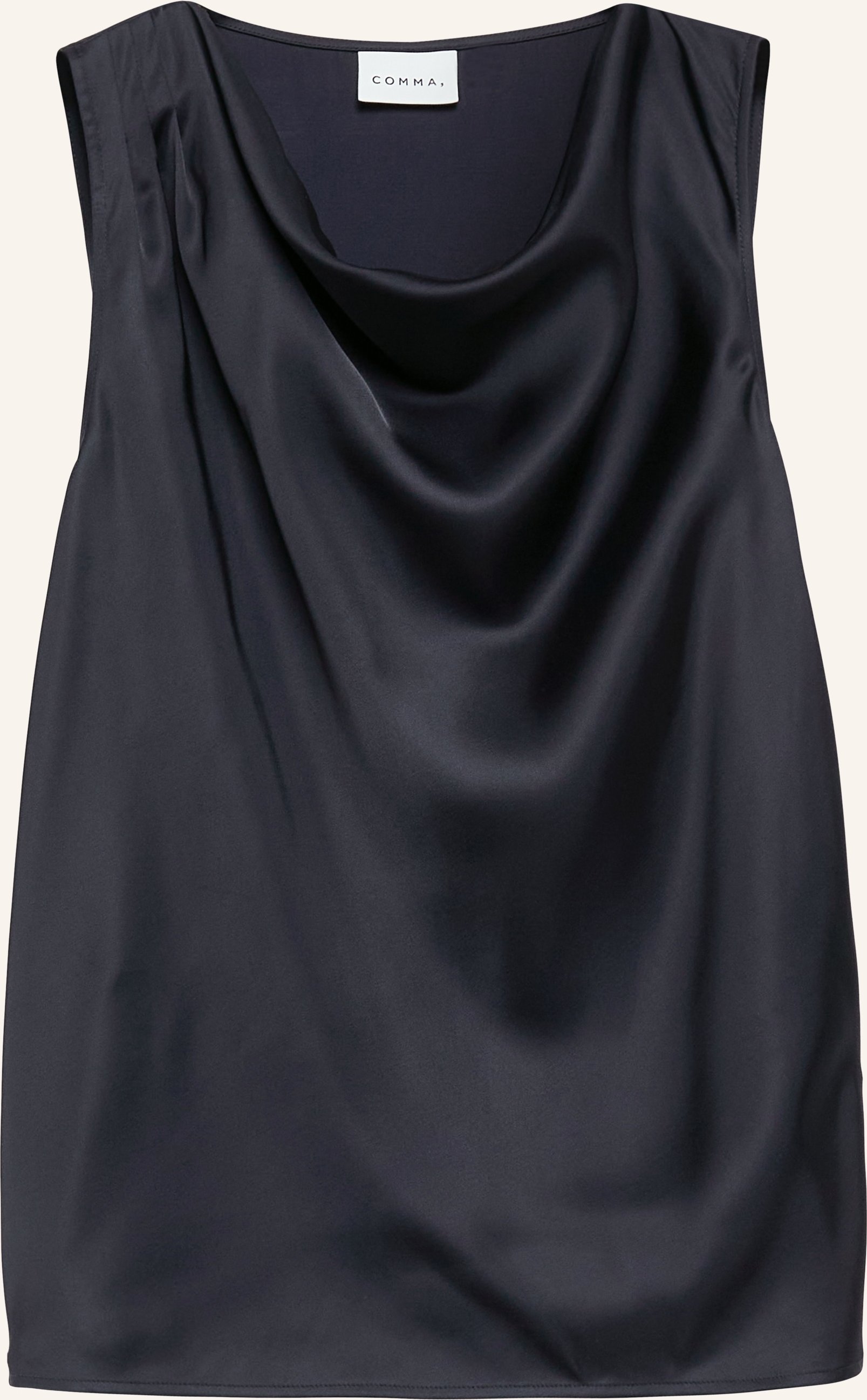 Comma Blusentop Aus Satin blau