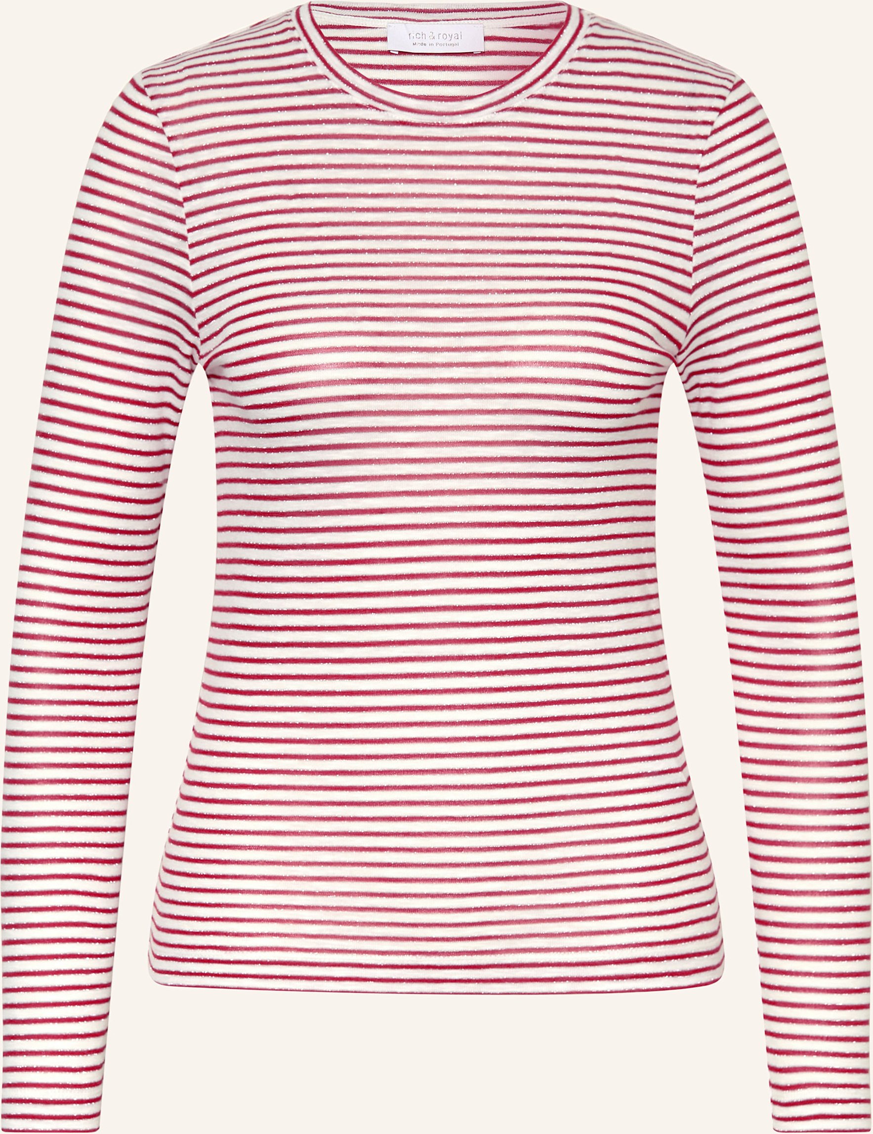 Rich & Royal Longsleeve Mit Glitzergarn rot