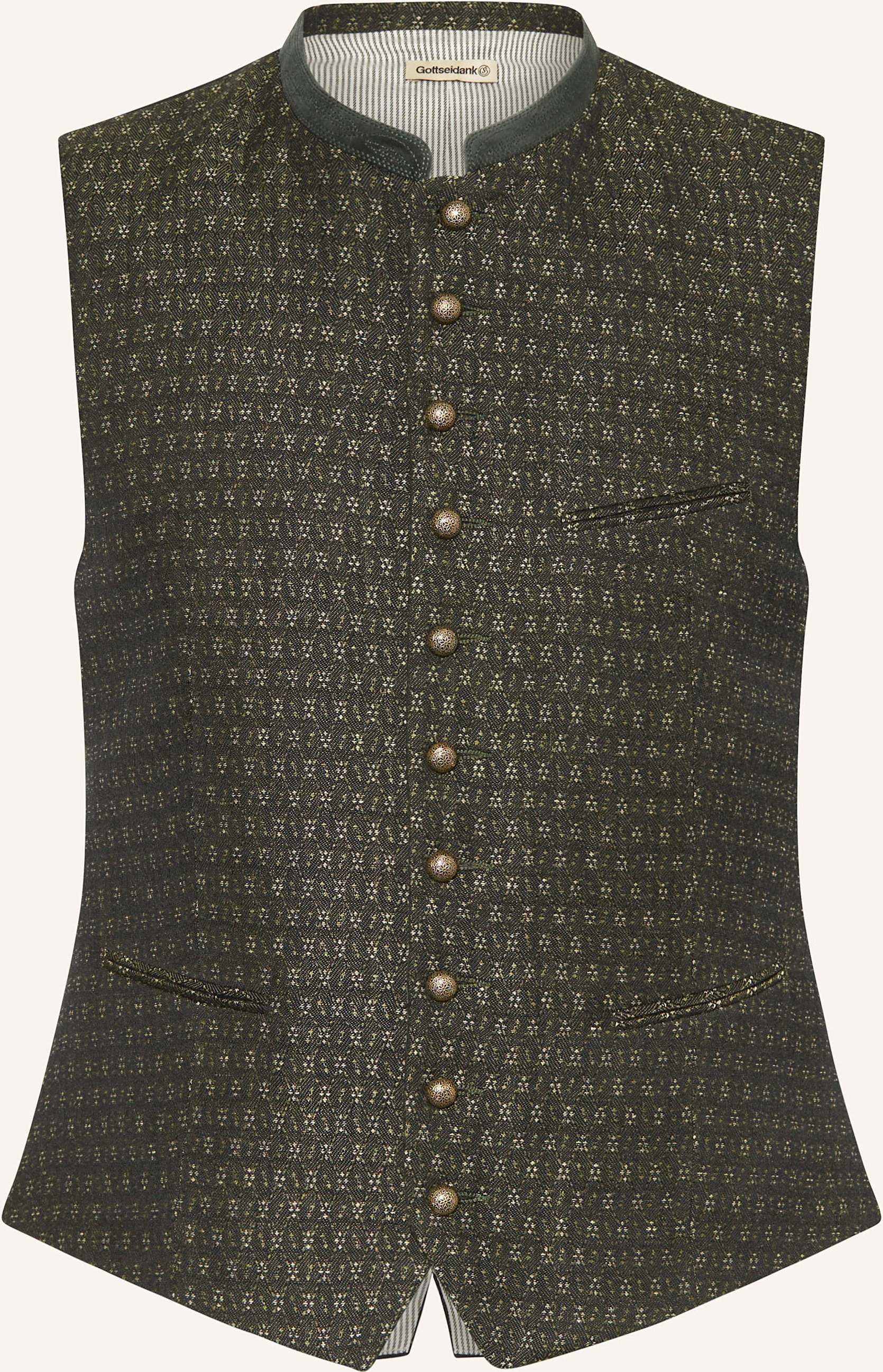 Thumbnail - Gottseidank Trachtenweste Konstantin Extra Slim Fit Mit Leinen gruen